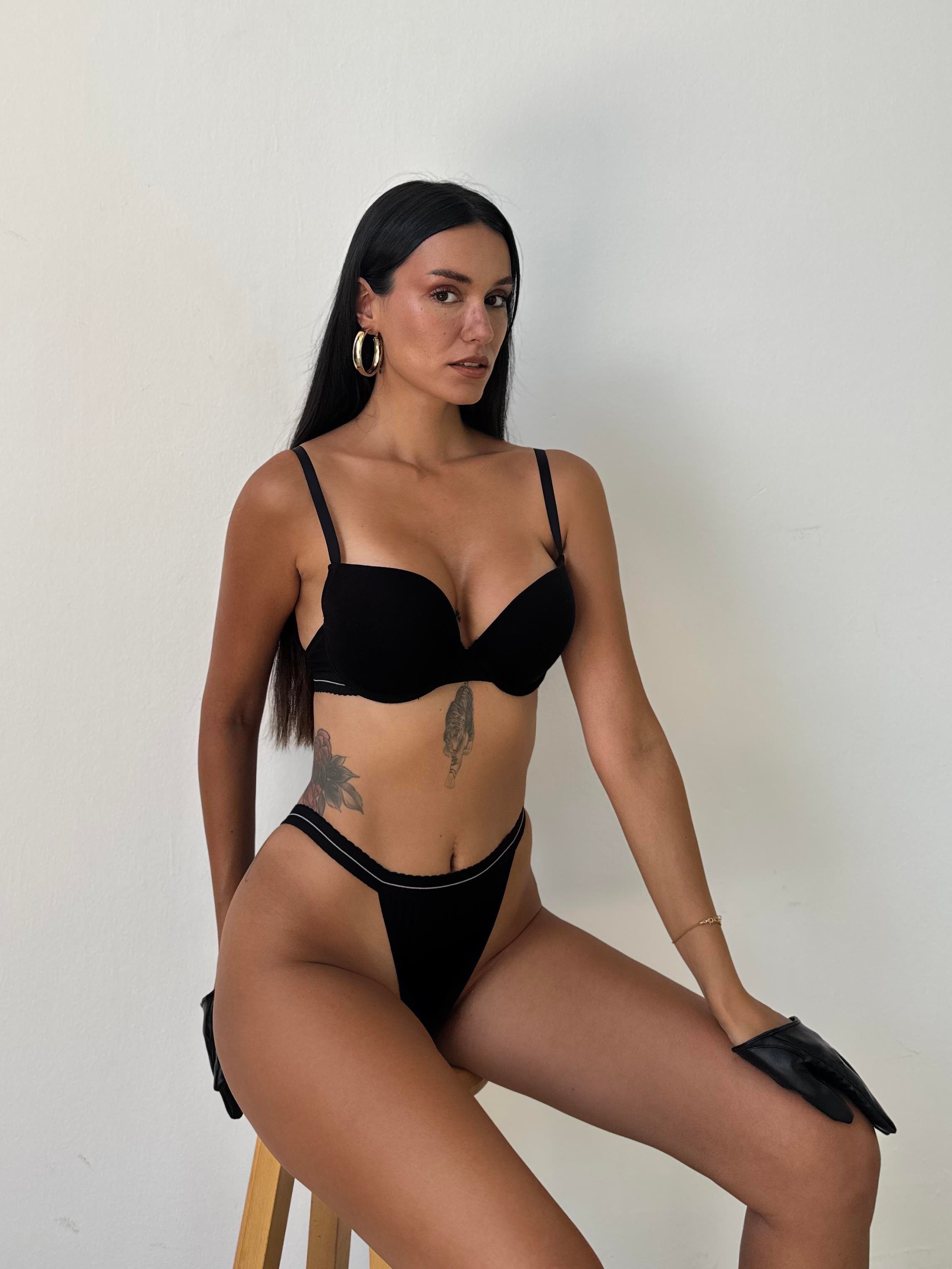 Bambu Kumaş Destekli Siyah Sütyen Takımı (730T)