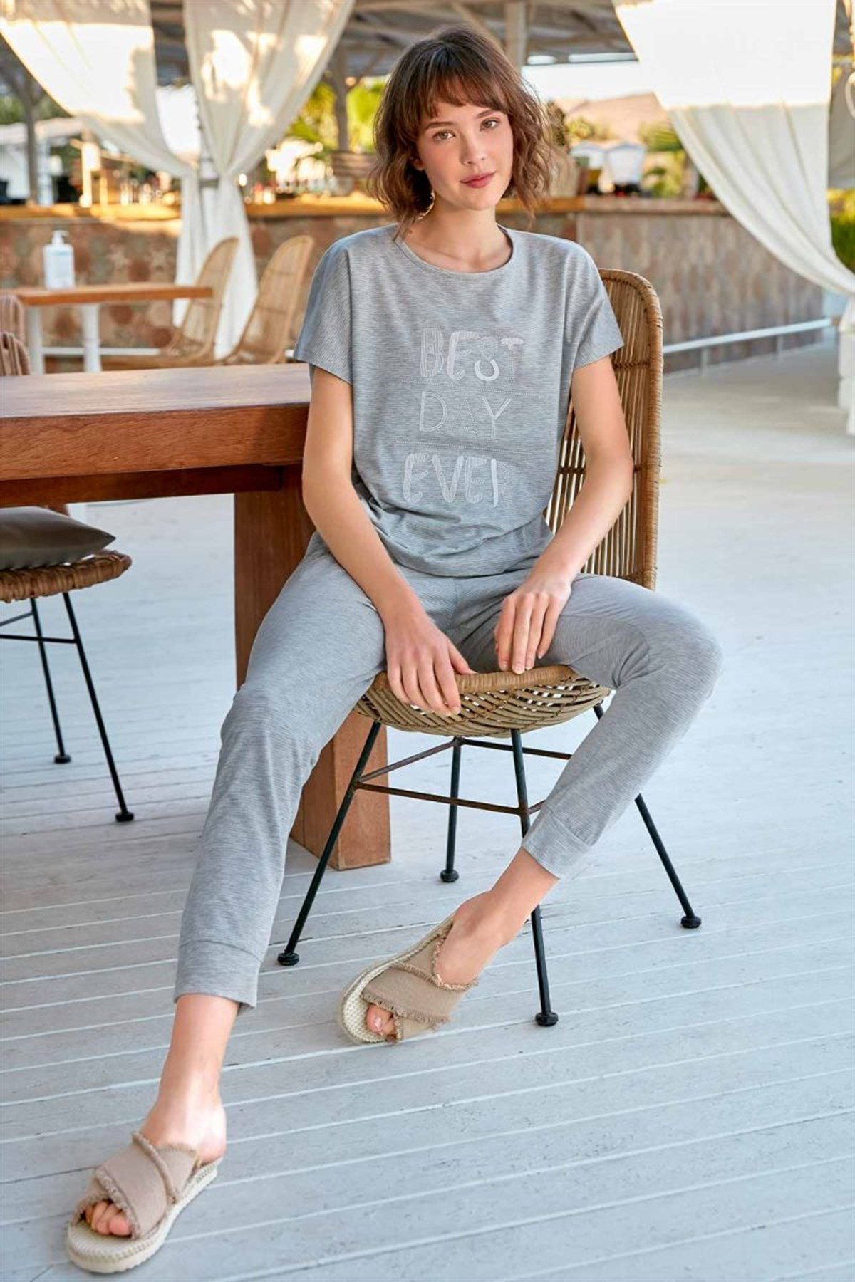 Bayan K.Kol Pijama Takımı