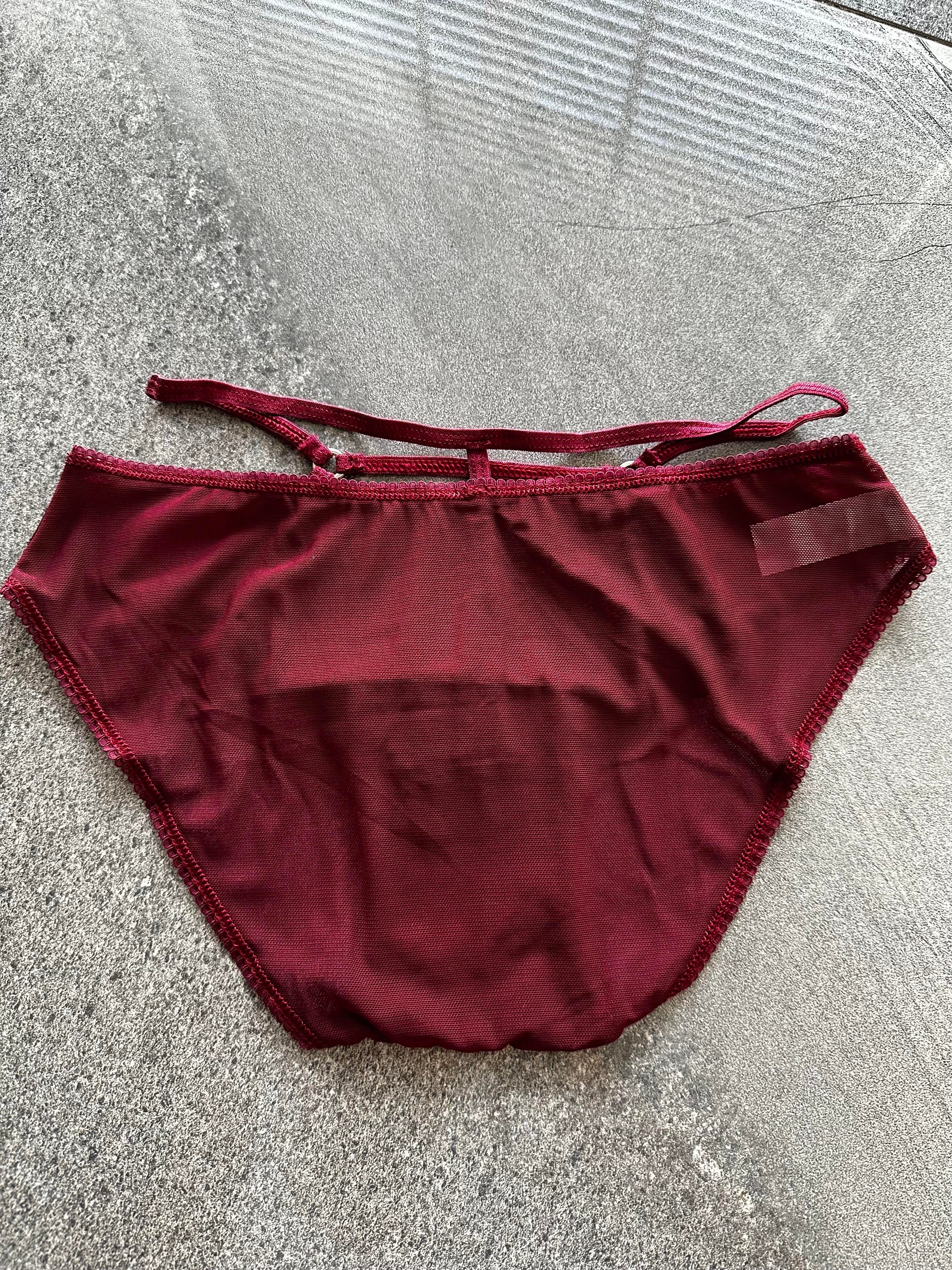 Bel İp Detaylı Bordo Külot