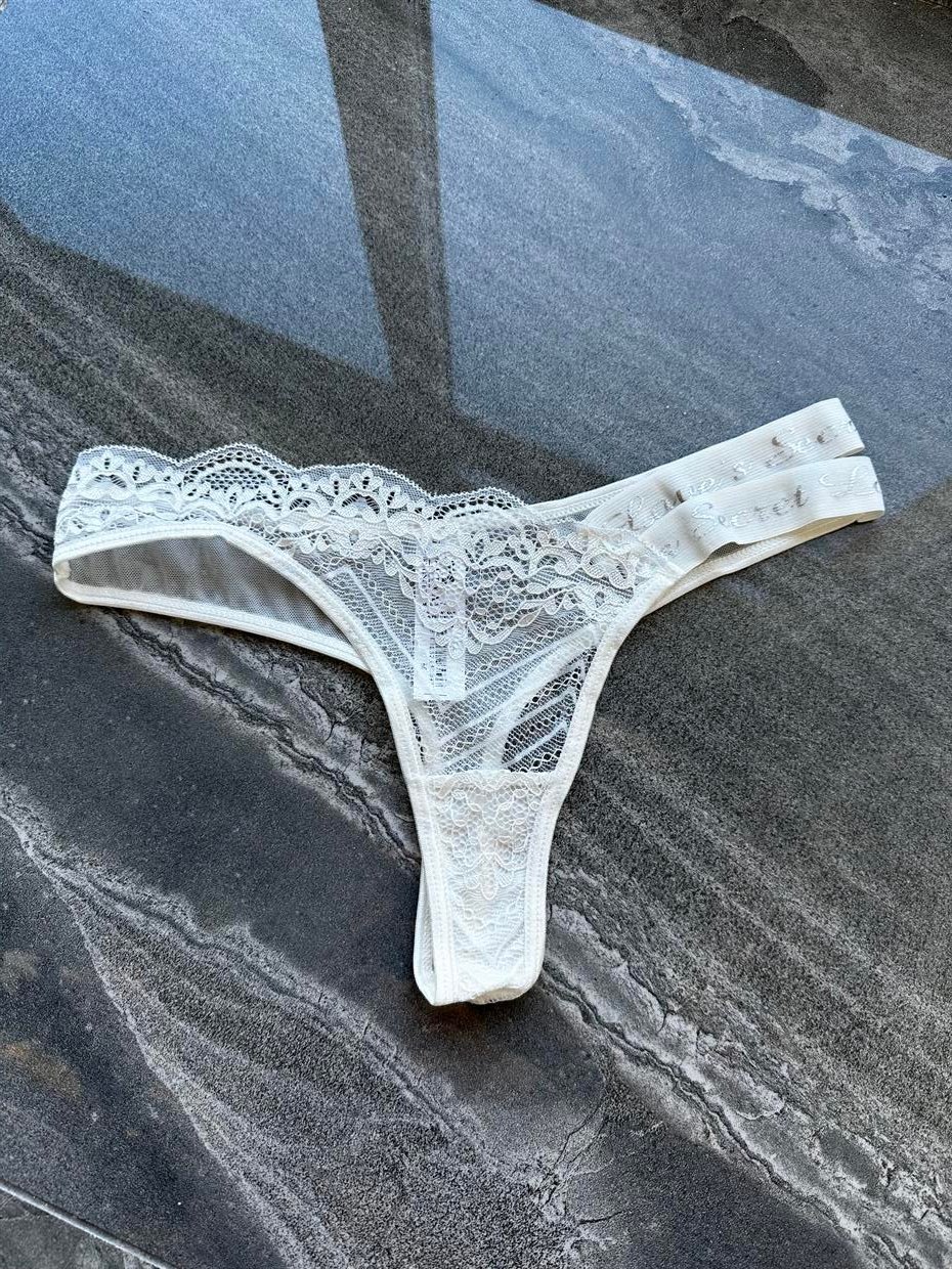 Çift bel lastikli Dantelli Tanga