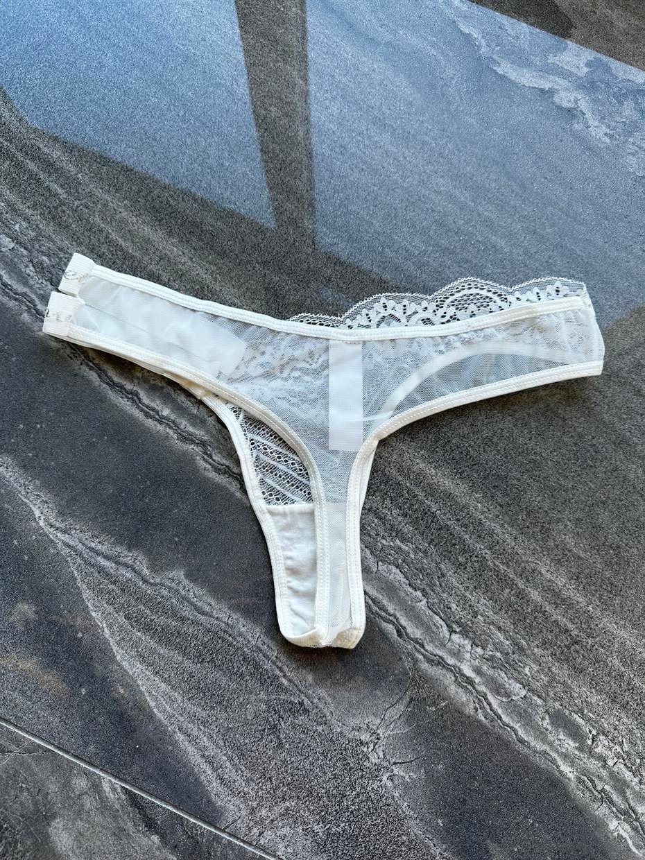 Çift bel lastikli Dantelli Tanga