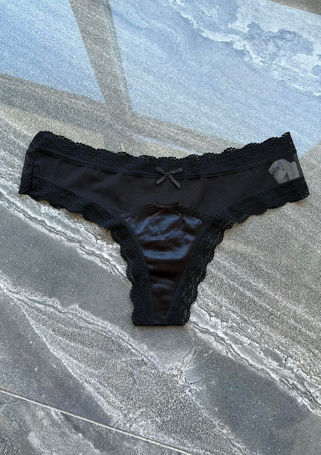 Dantelli Transparan Siyah Tanga 4767