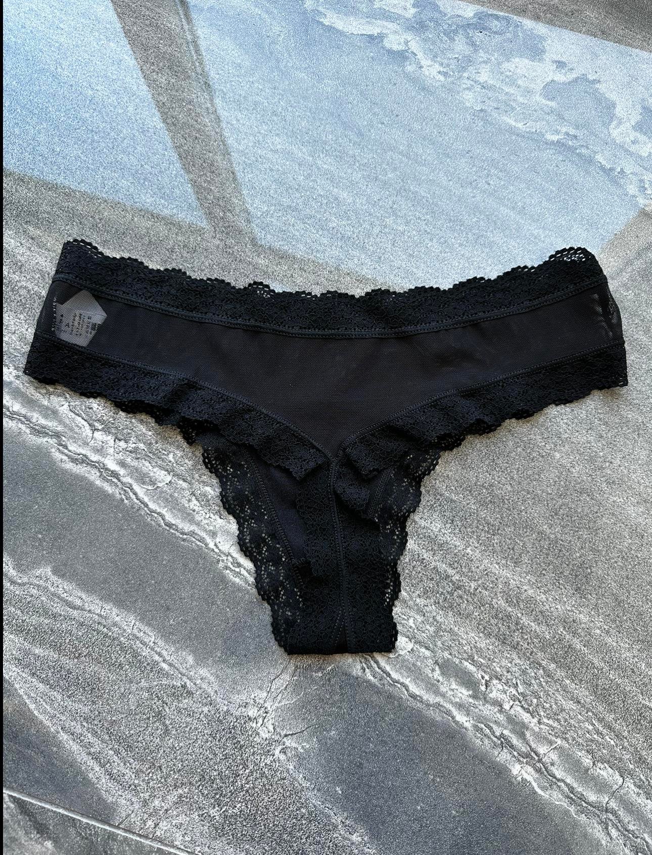 Dantelli Transparan Siyah Tanga 4767