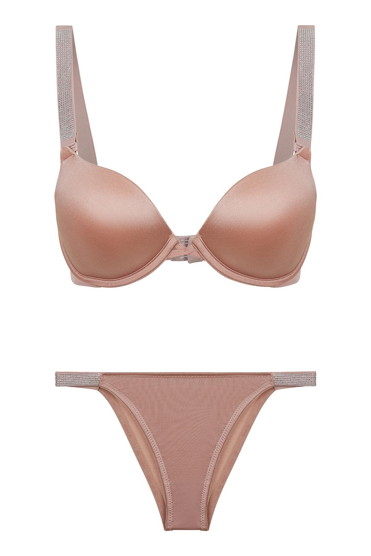 Diva Double Push Up Pudra Taşlı Sütyen Takımı