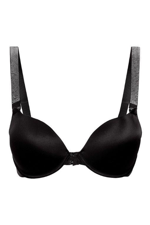 Diva Double Push Up Taşlı Siyah Sütyen (663tek)
