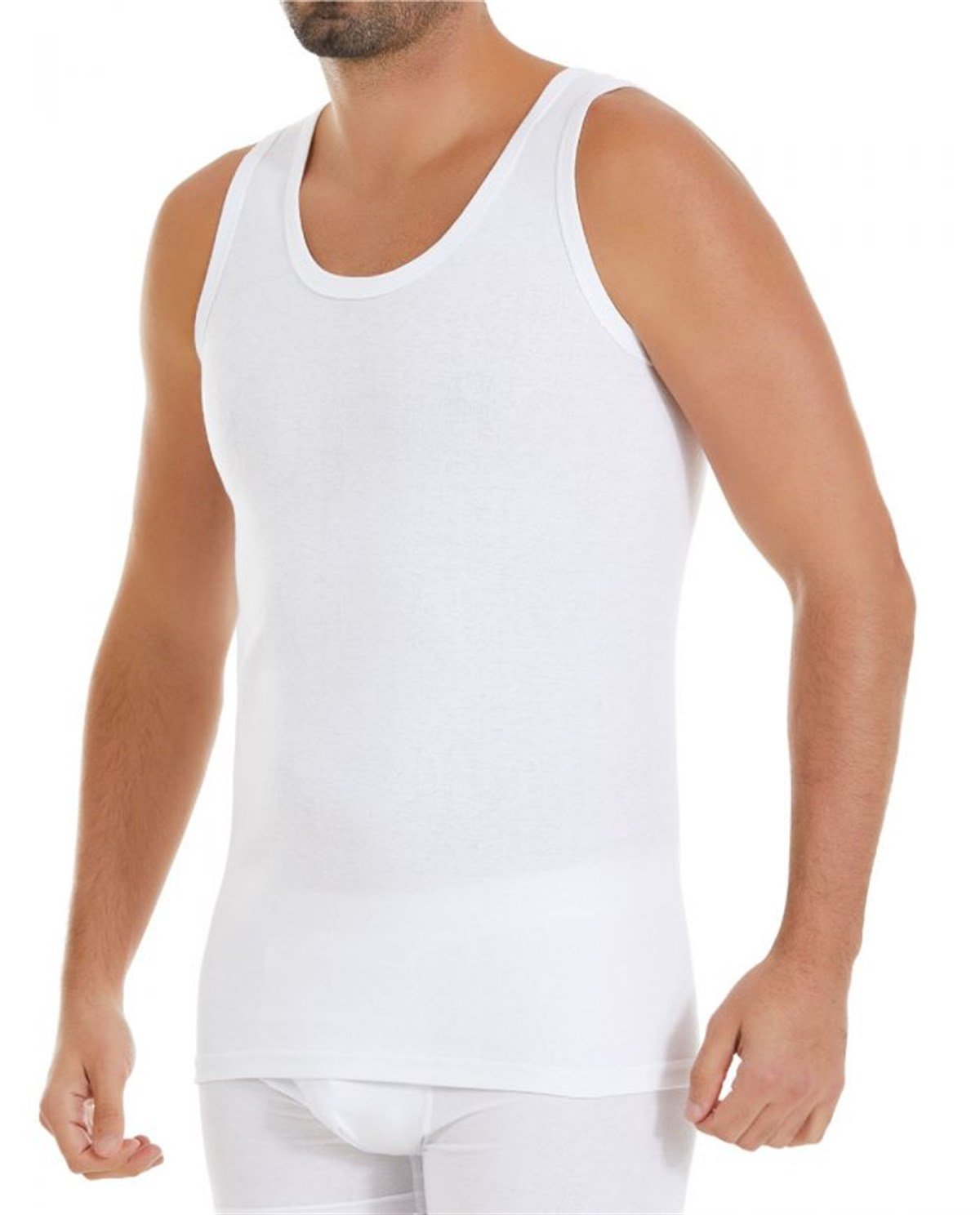 Erkek Beyaz Kolsuz Ribana Atlet (04)