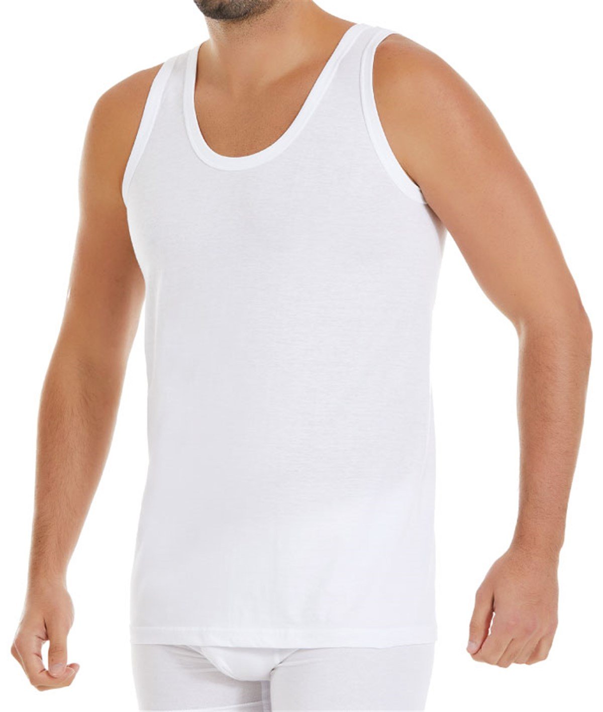 Erkek Beyaz Yazlık Modal Atlet (120)