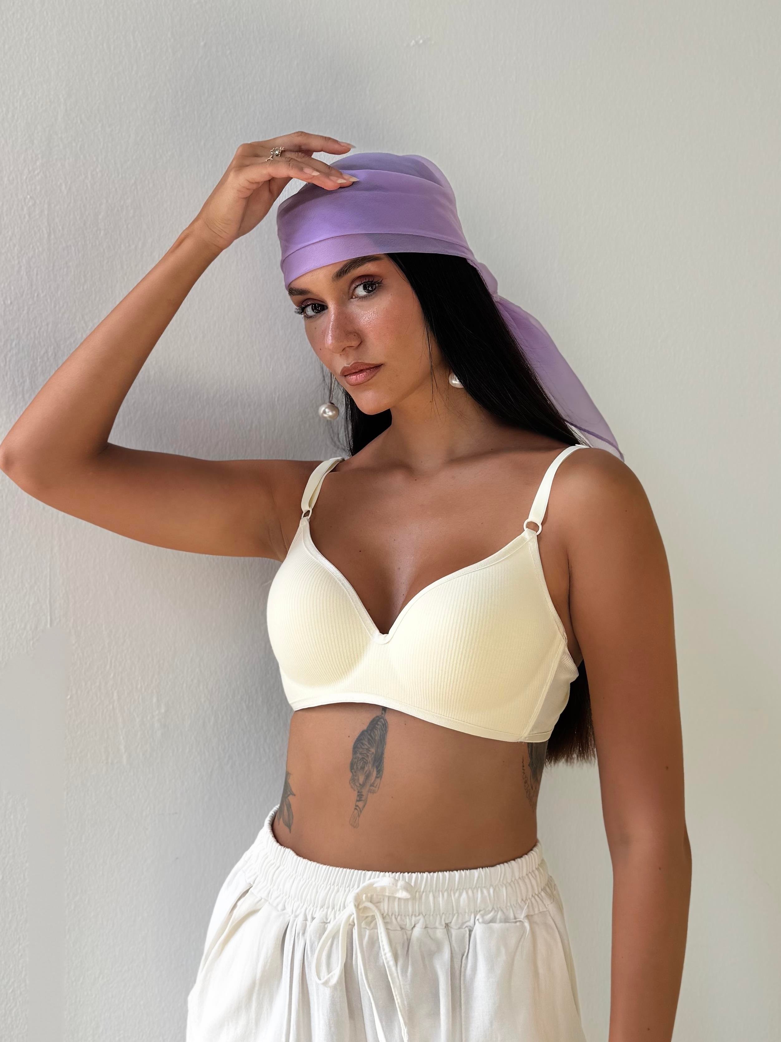 Fitilli Desteksiz Balensiz Ekru Sütyen (192)