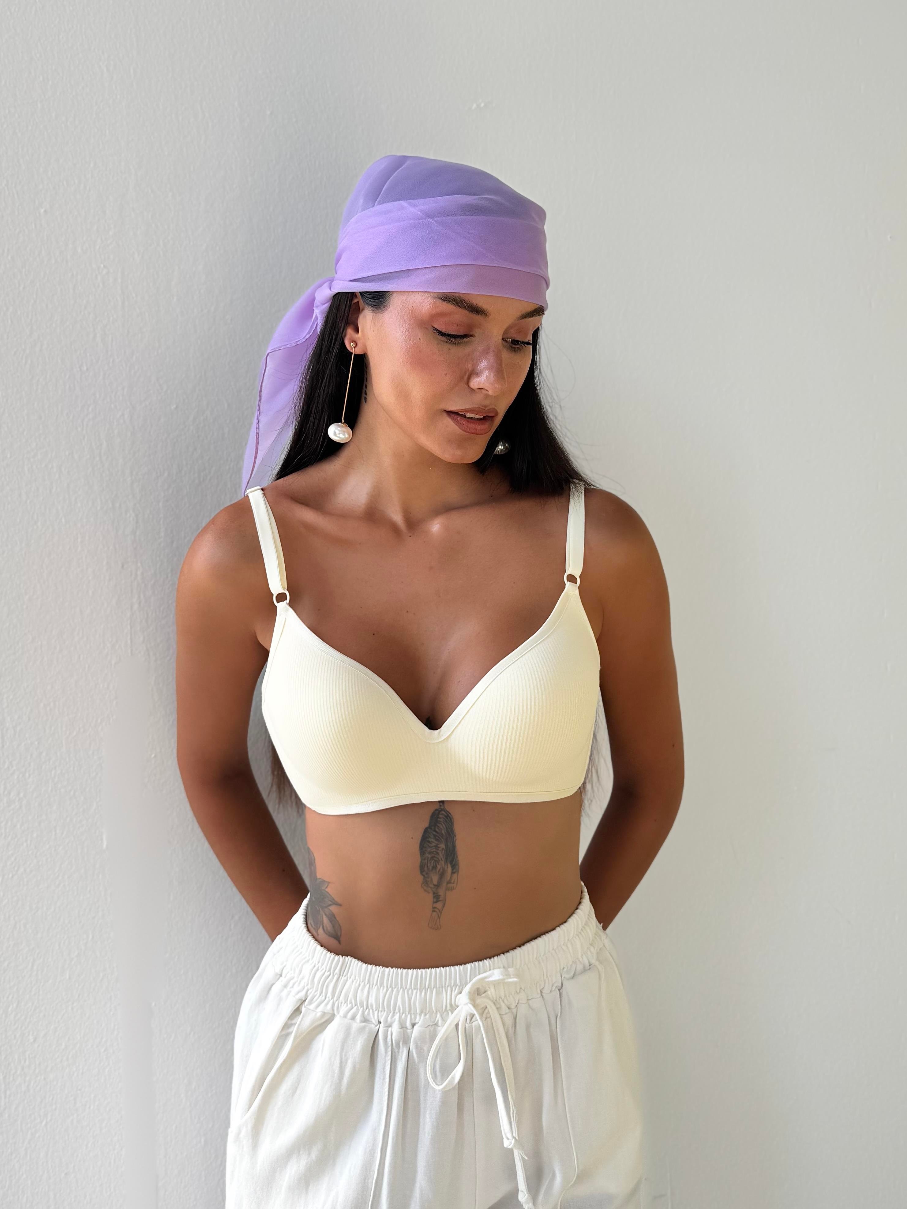 Fitilli Desteksiz Balensiz Ekru Sütyen (192)