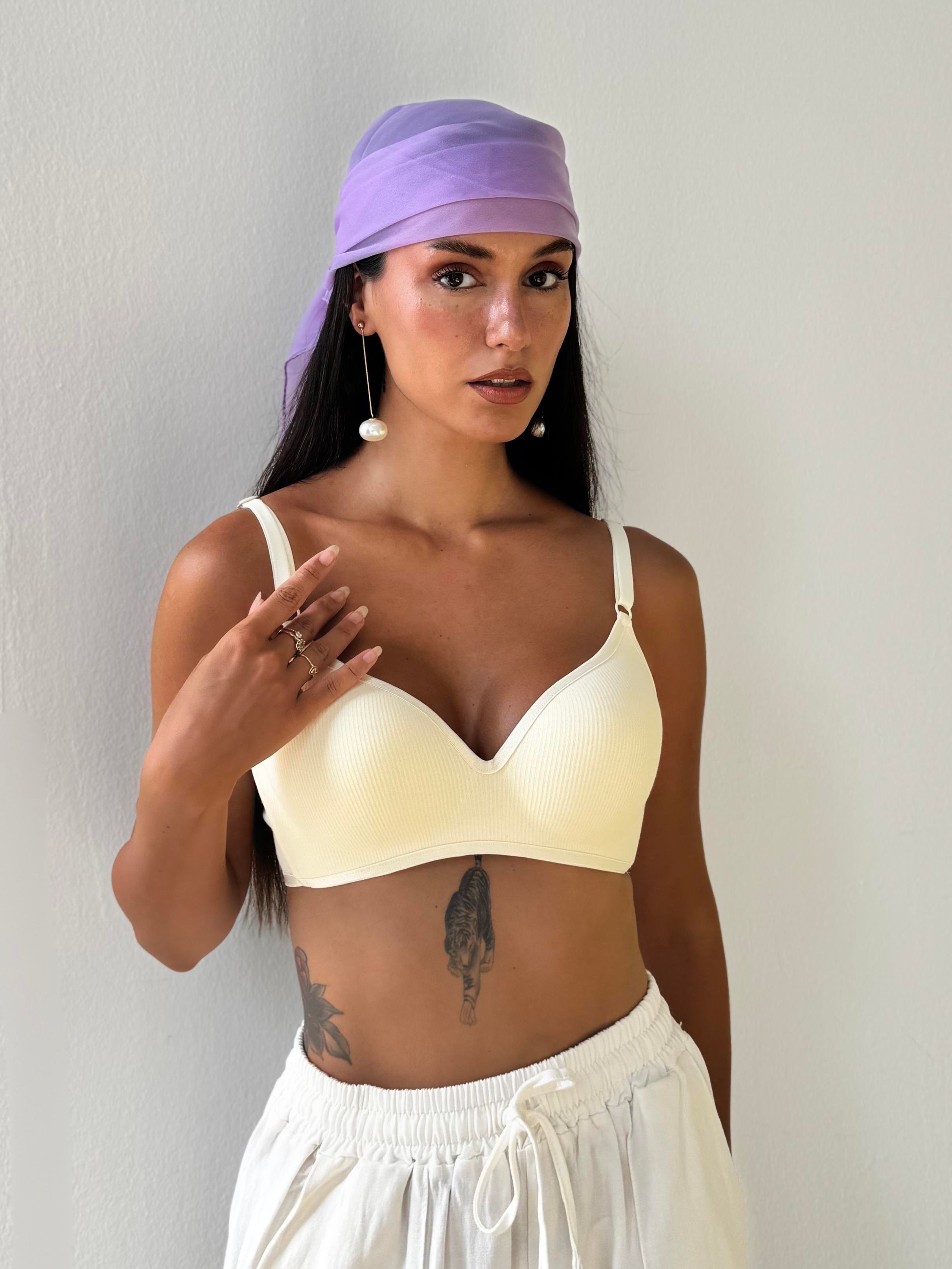 Fitilli Desteksiz Balensiz Ekru Sütyen (192)