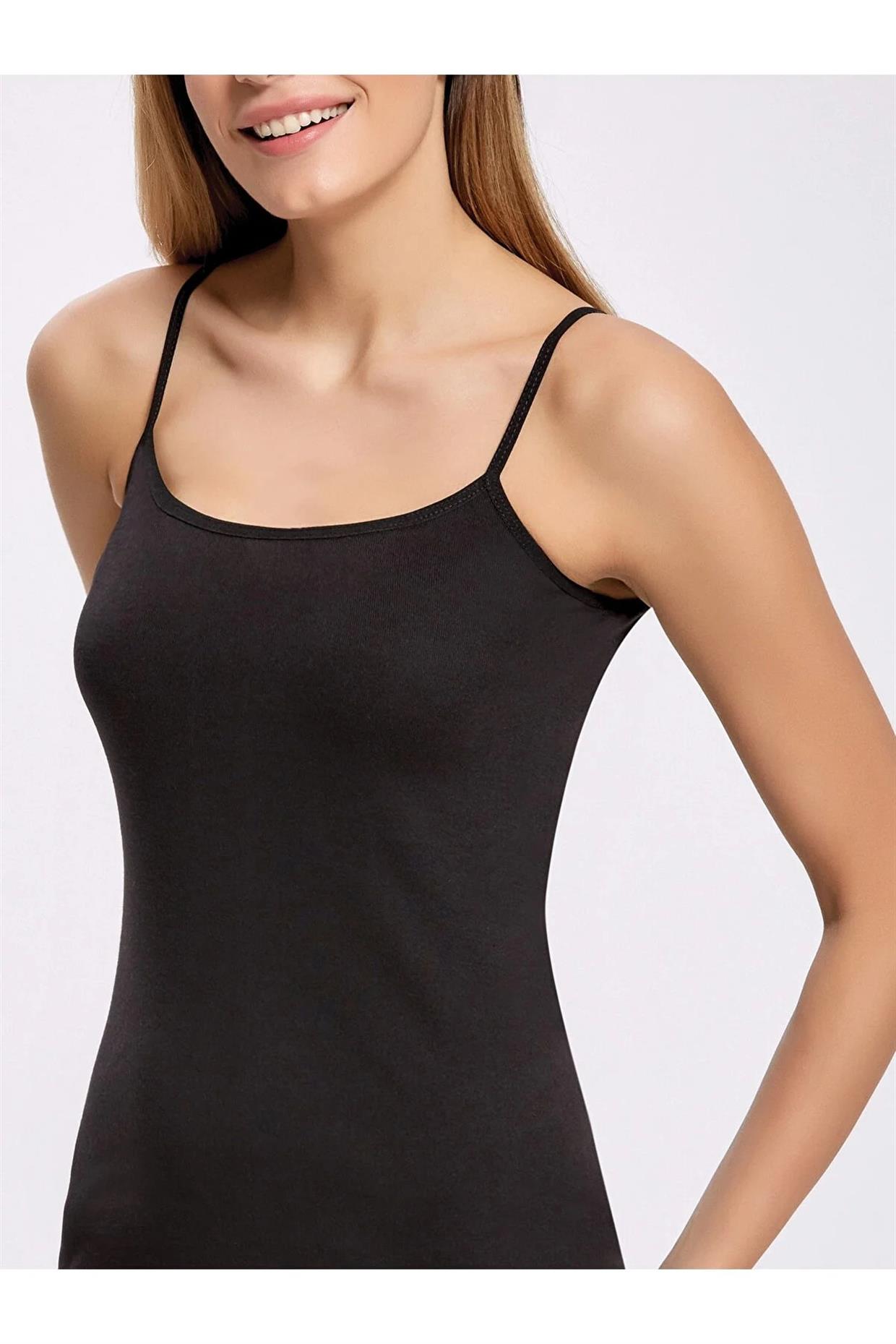 Kadın İnce Asklılı Siyah Atlet 2032