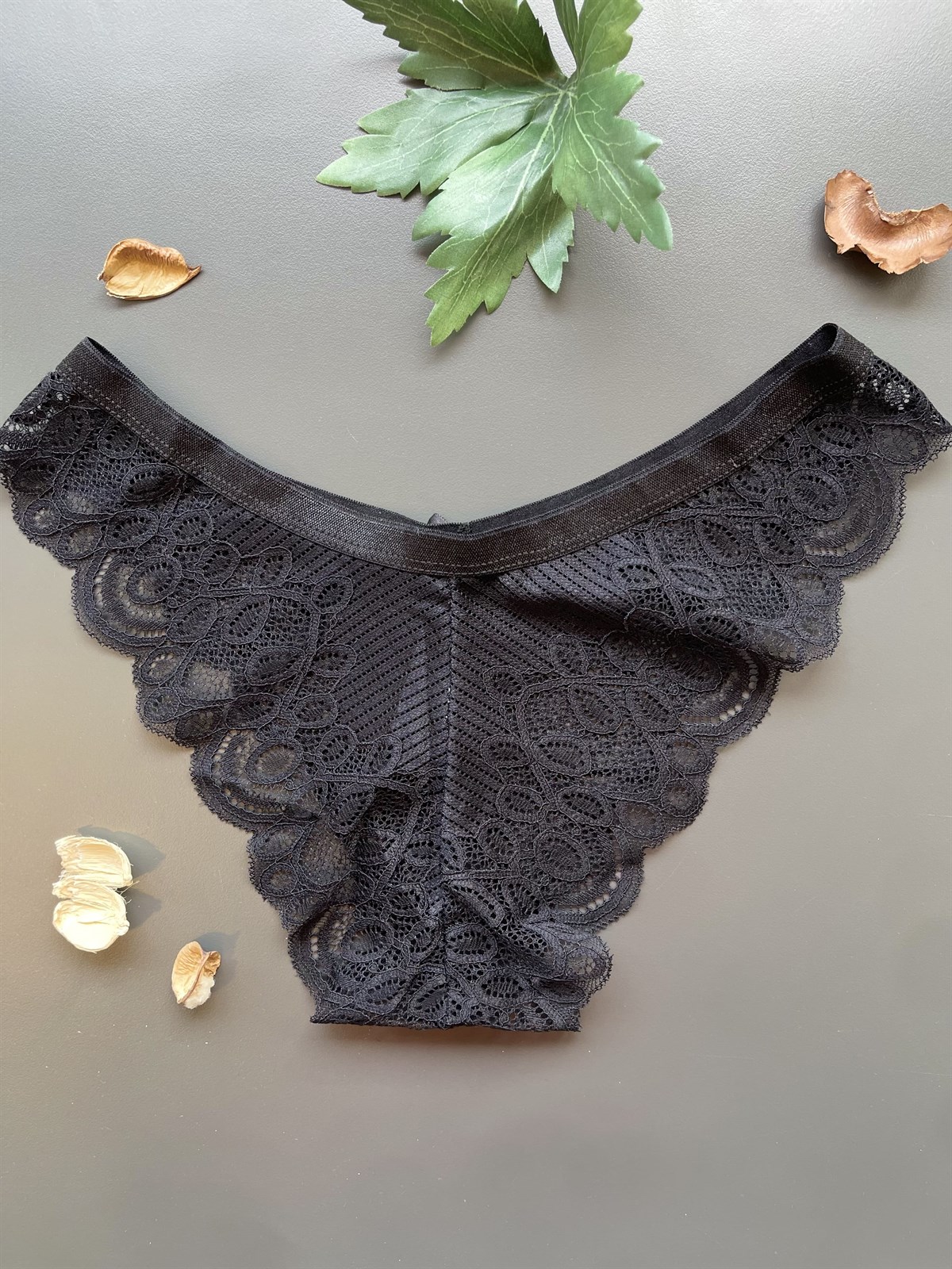 Kadın Siyah Dantelli Külot (4550)