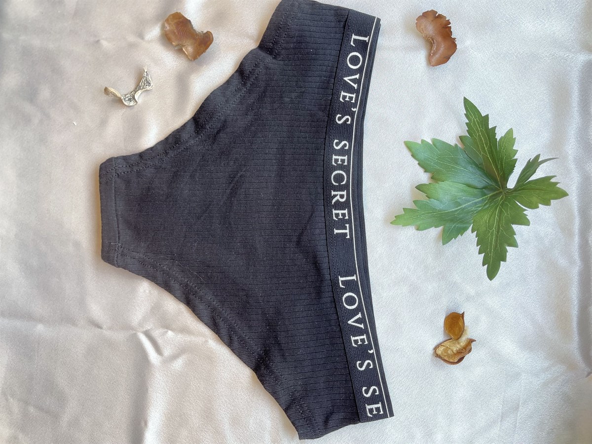 Kadın Siyah Dantelli Pamuk Külot (4342)