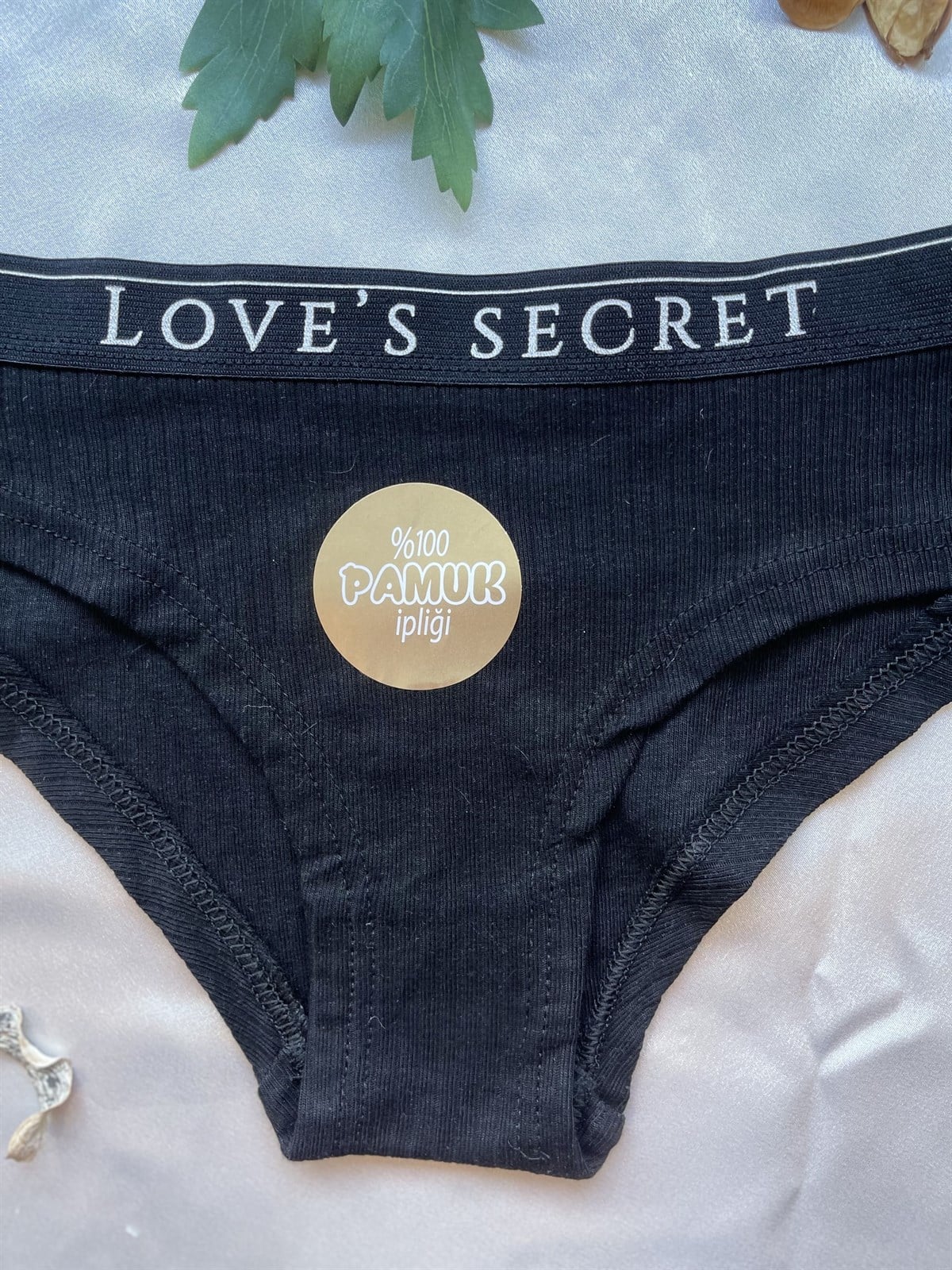 Kadın Siyah Dantelli Pamuk Külot (4342)