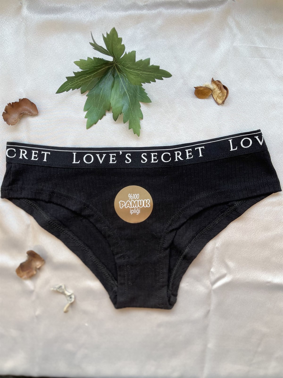 Kadın Siyah Dantelli Pamuk Külot (4342)