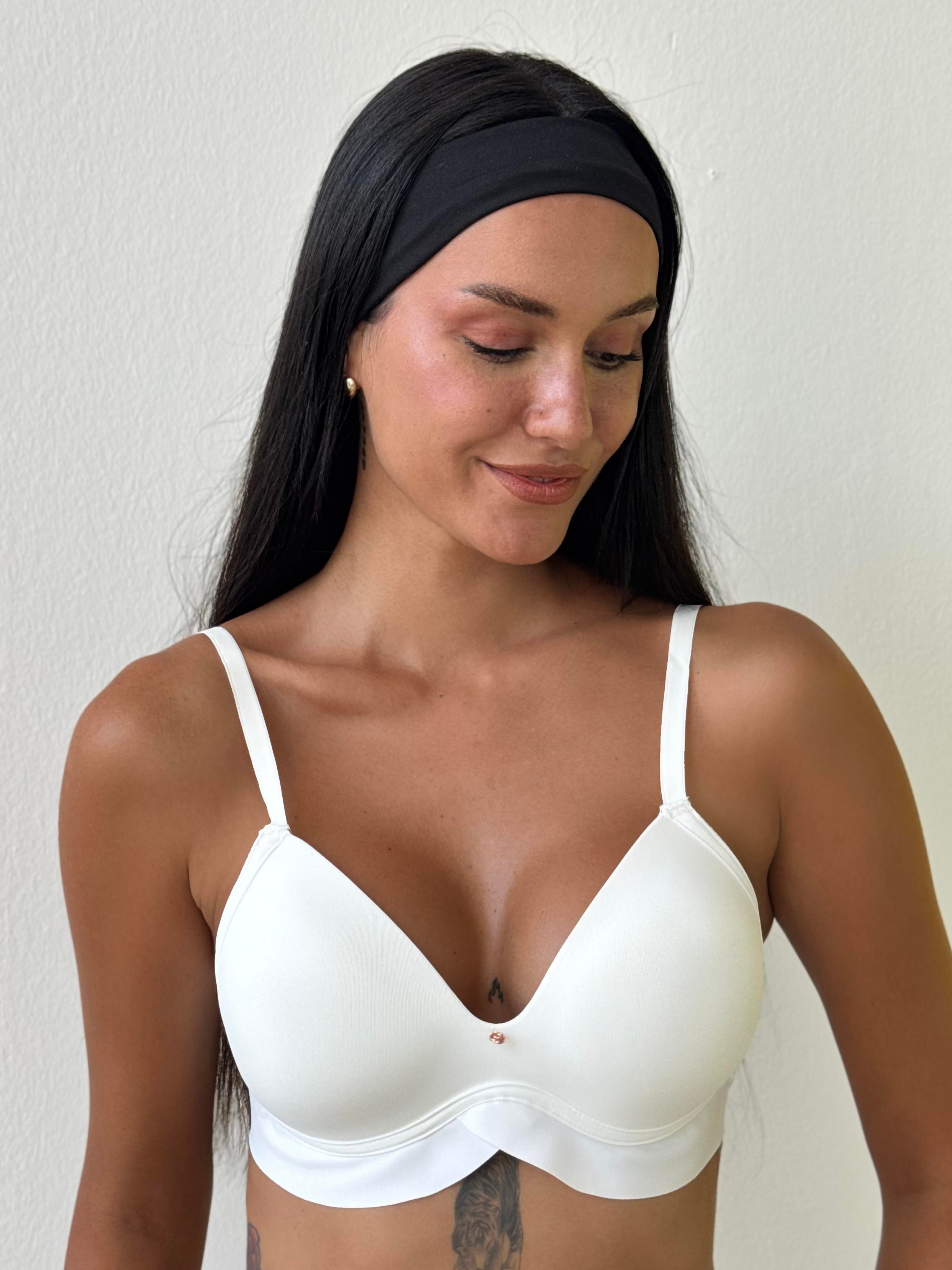 Lazer Kesim Hafif Destekli Ekru Sütyen (703)