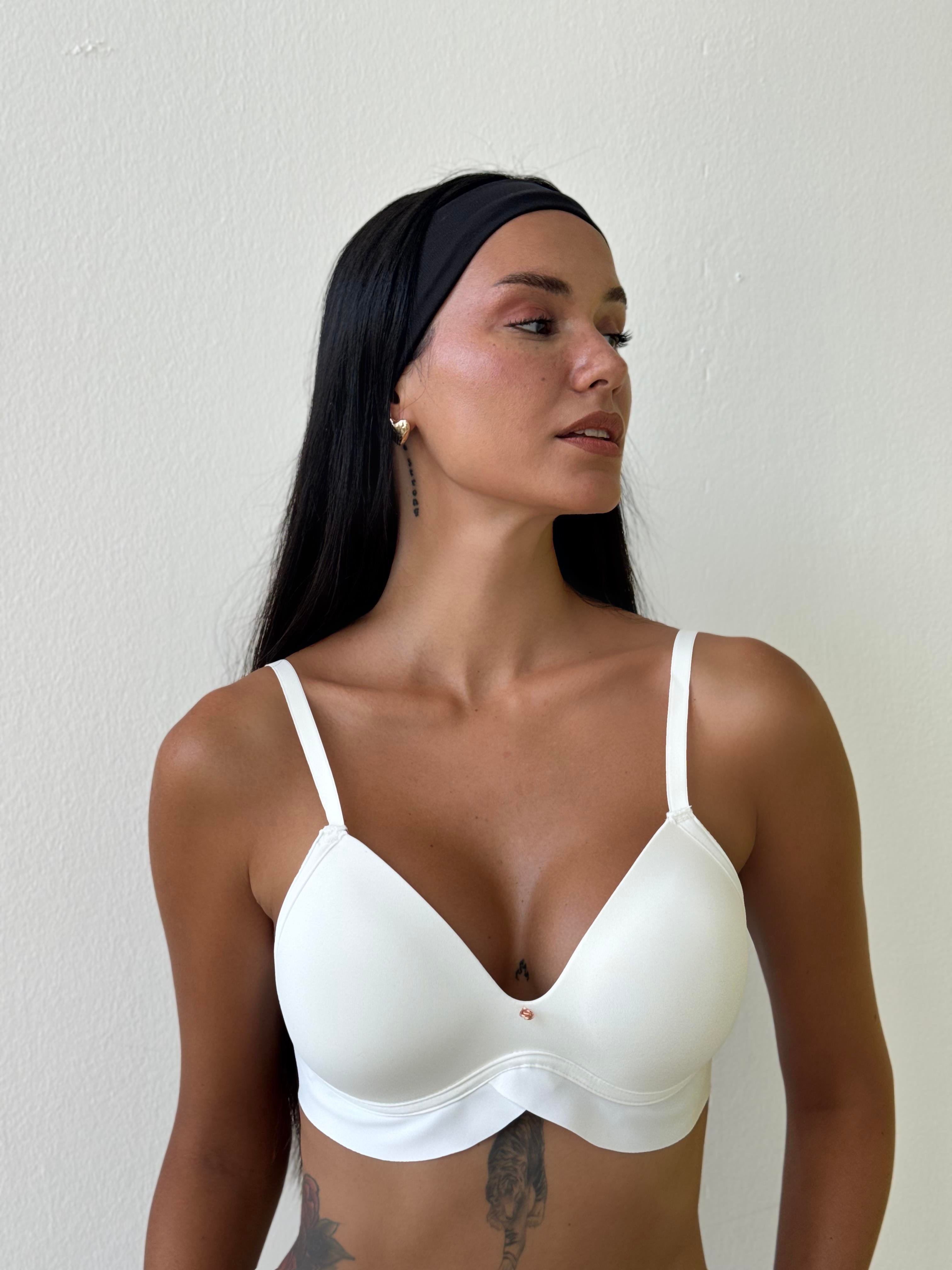 Lazer Kesim Hafif Destekli Ekru Sütyen (703)