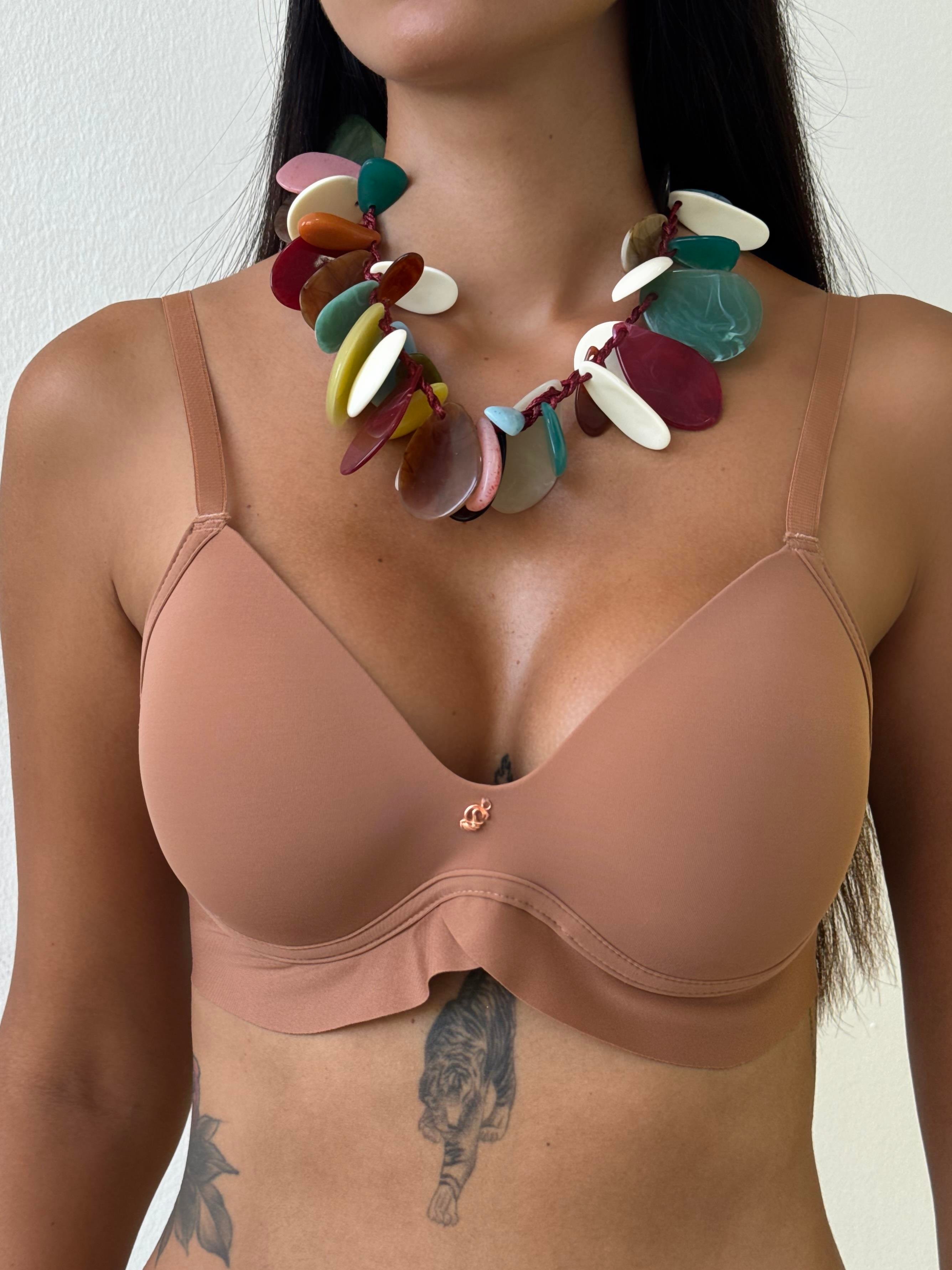 Lazer Kesim Hafif Destekli Kahve Sütyen (703)