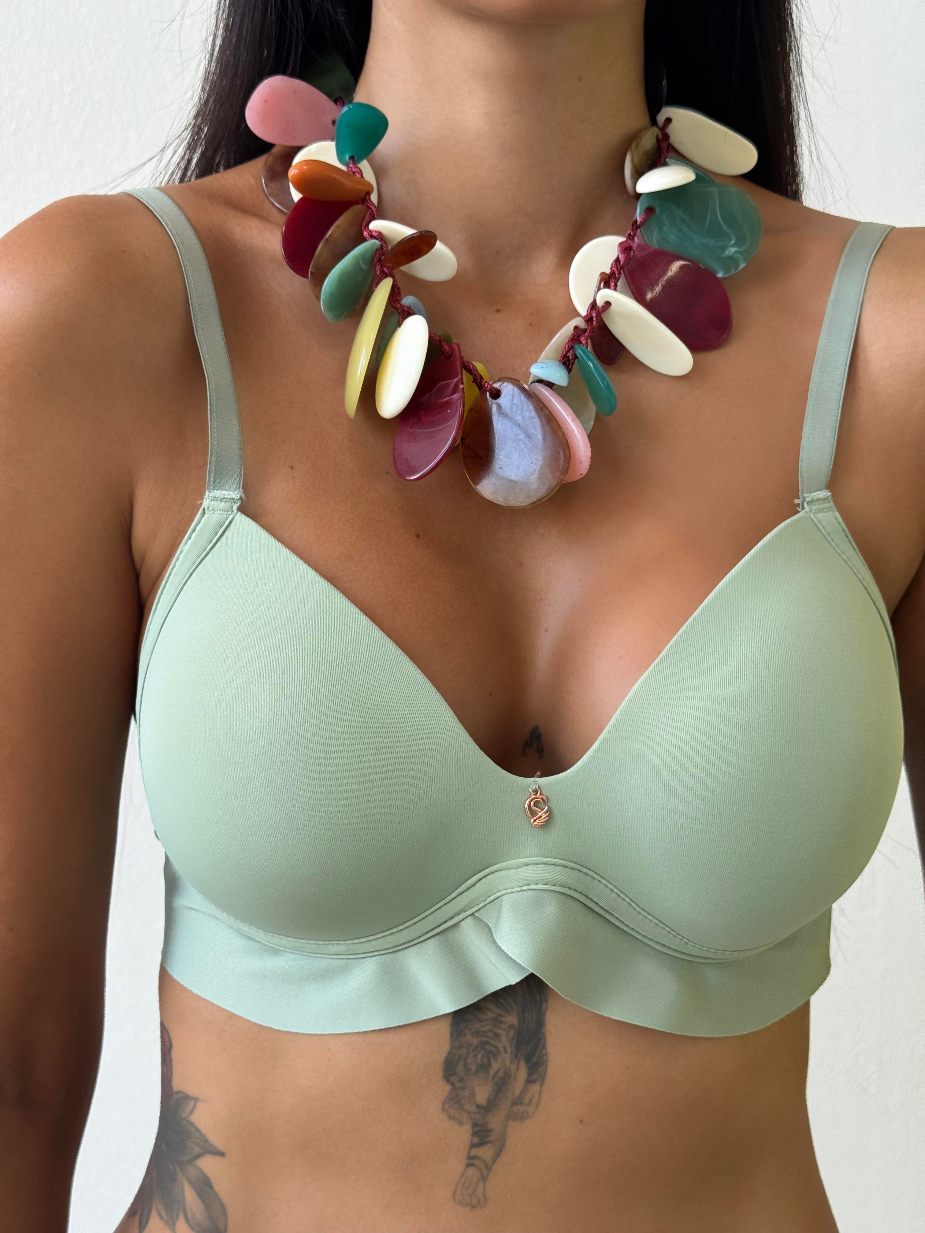 Lazer Kesim Hafif Destekli Mint Sütyen (703)