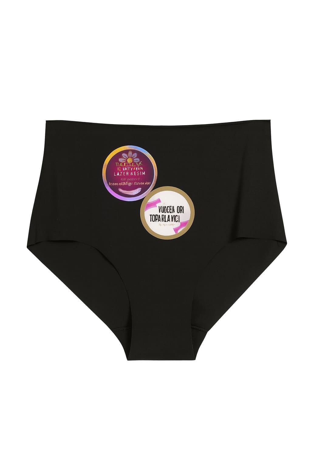 Lazer Kesim Yüksek Bel Toparlayıcı Siyah Külot 2855