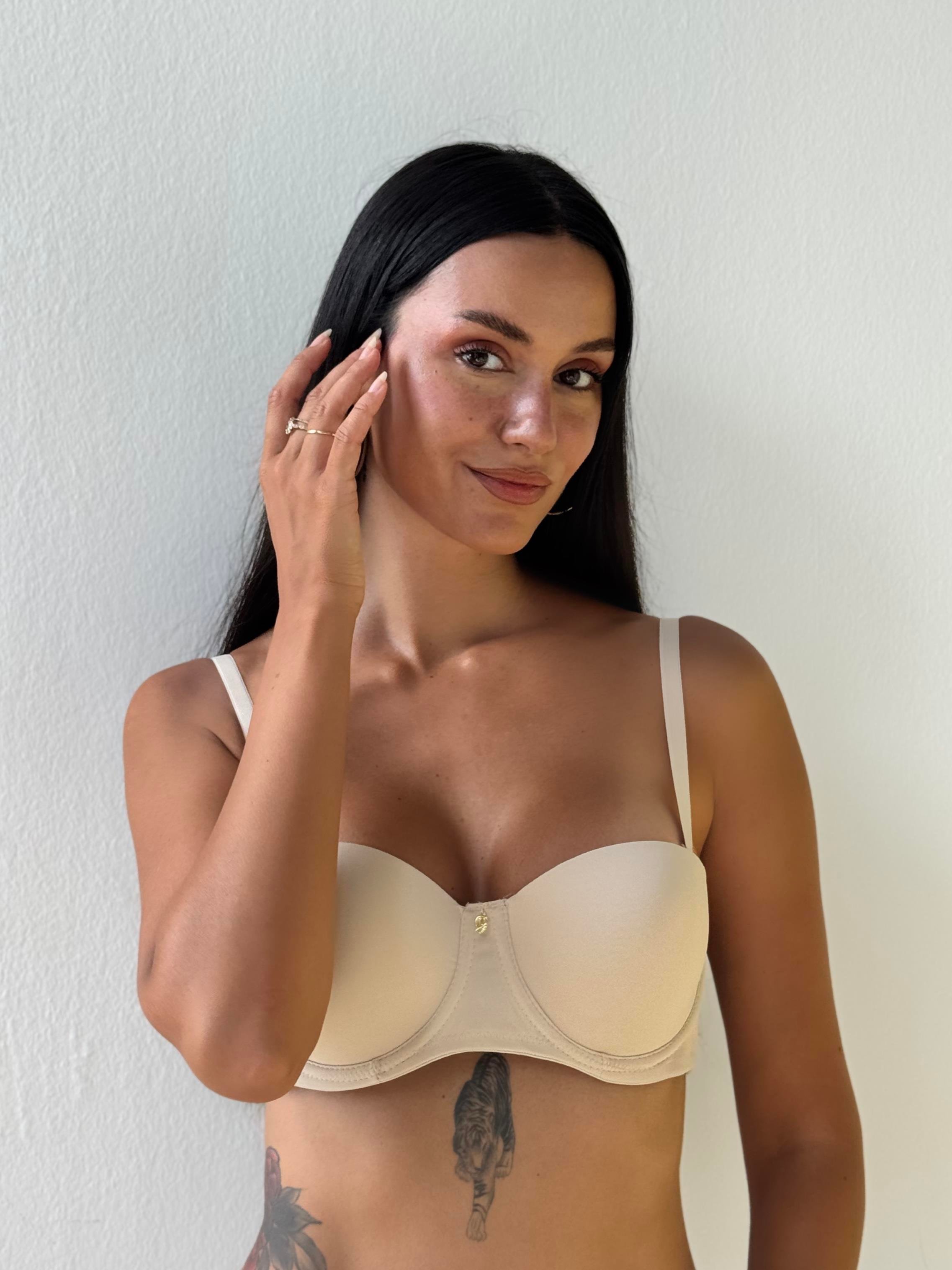 Slikonlu Straplez Desteksiz Ten Sütyen (727)