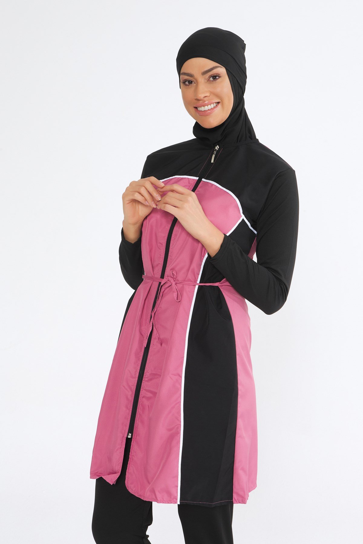 W3035 Cansoy Taytlı Tesettür  PEMBE
