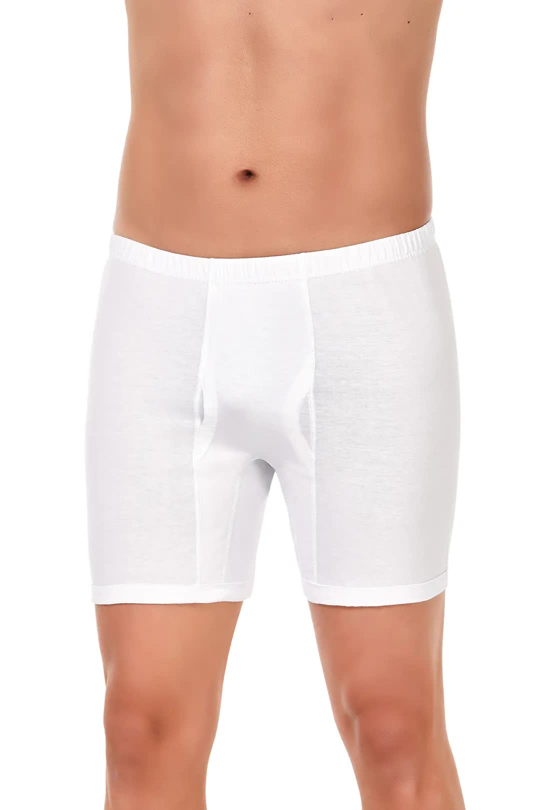 Yıldız Pamuklu Süprem Paçalı Beyaz Boxer - 05