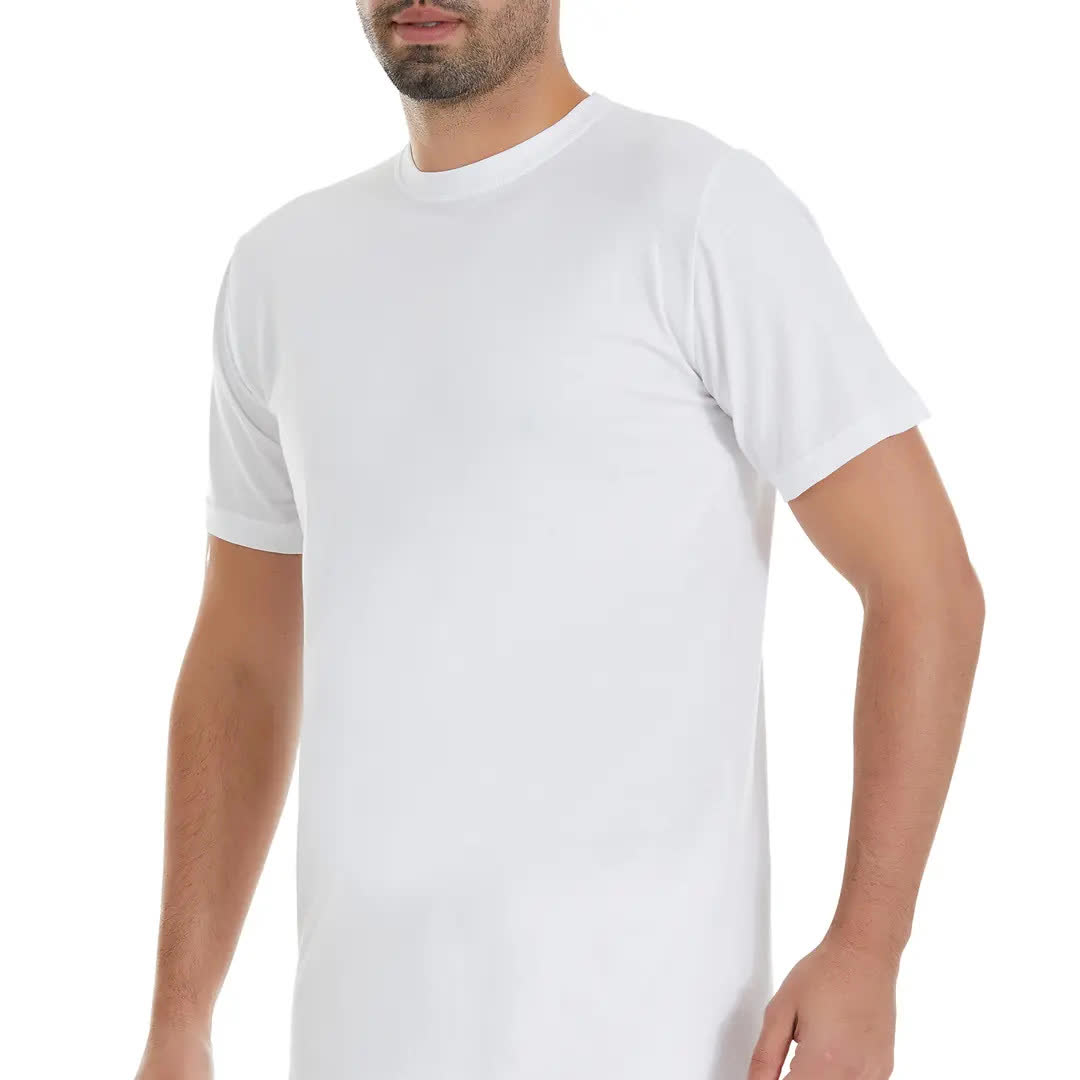 Yıldız Sıfır Yaka Pamuklu Kısakol Beyaz Fanila Atlet - 50