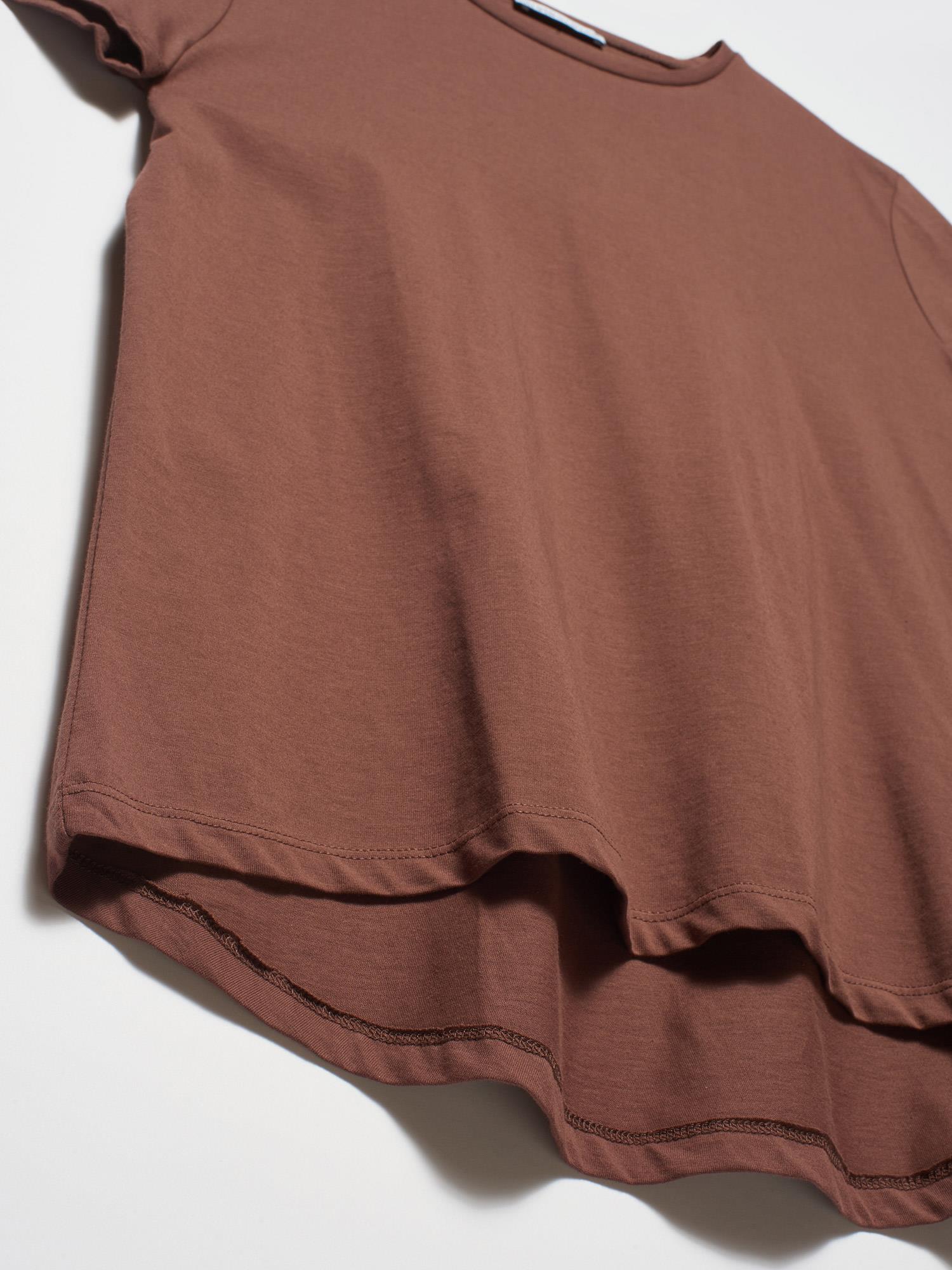 Dilvin Kahve Bisiklet Yaka Basic Kadın T-Shirt 3471KADIN T-SHIRT