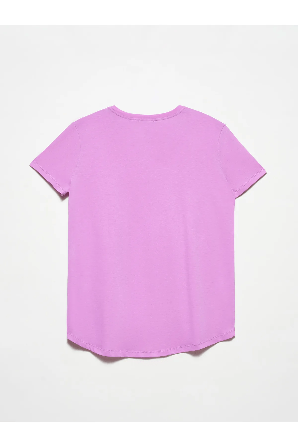 Dilvin Lila Bisiklet Yaka Basic Kadın T-Shirt 3471KADIN T-SHIRT