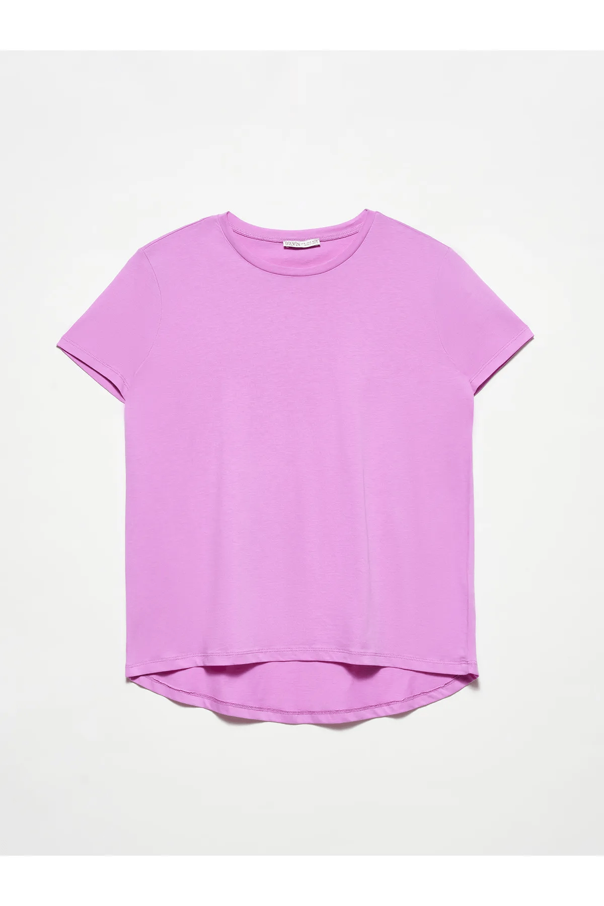 Dilvin Lila Bisiklet Yaka Basic Kadın T-Shirt 3471KADIN T-SHIRT