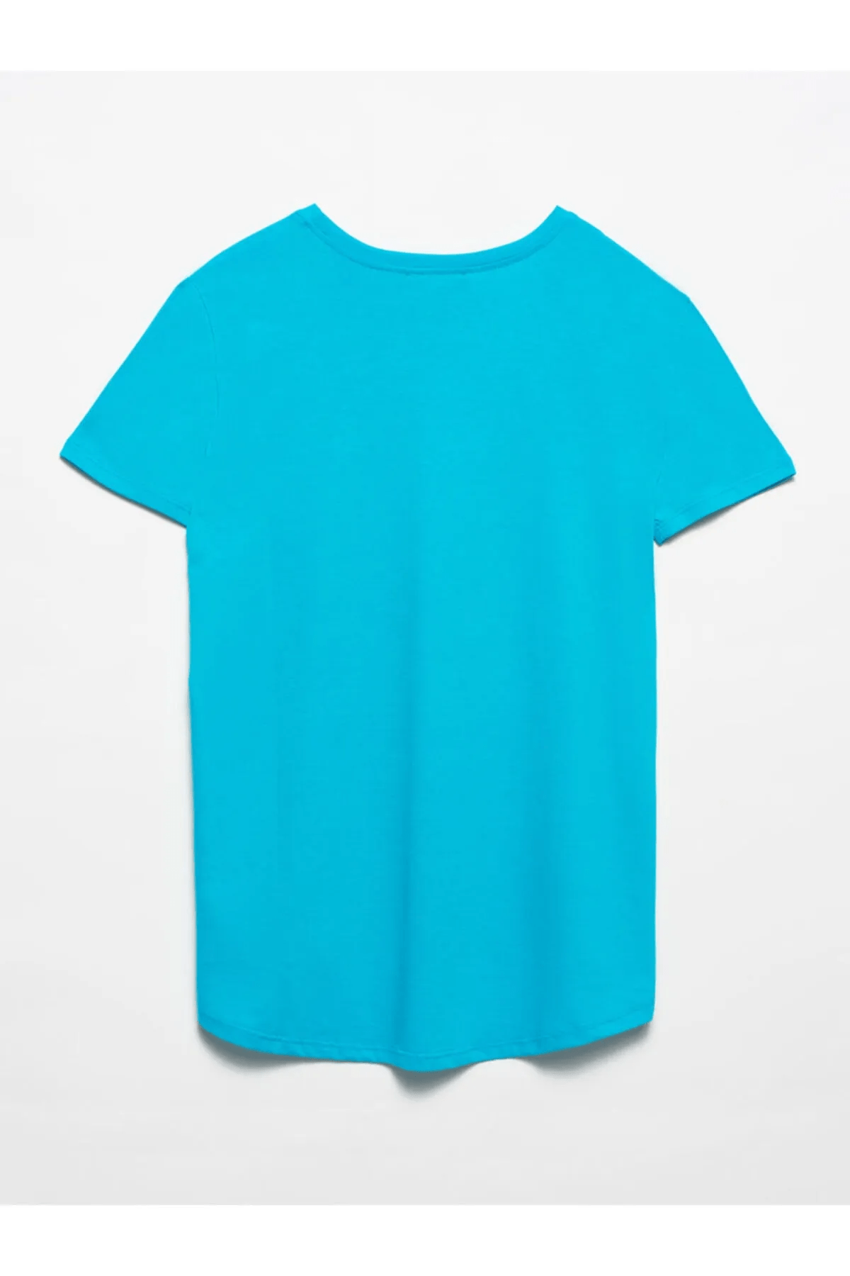 Dilvin Mavi Bisiklet Yaka Basic Kadın T-Shirt 3471KADIN T-SHIRT