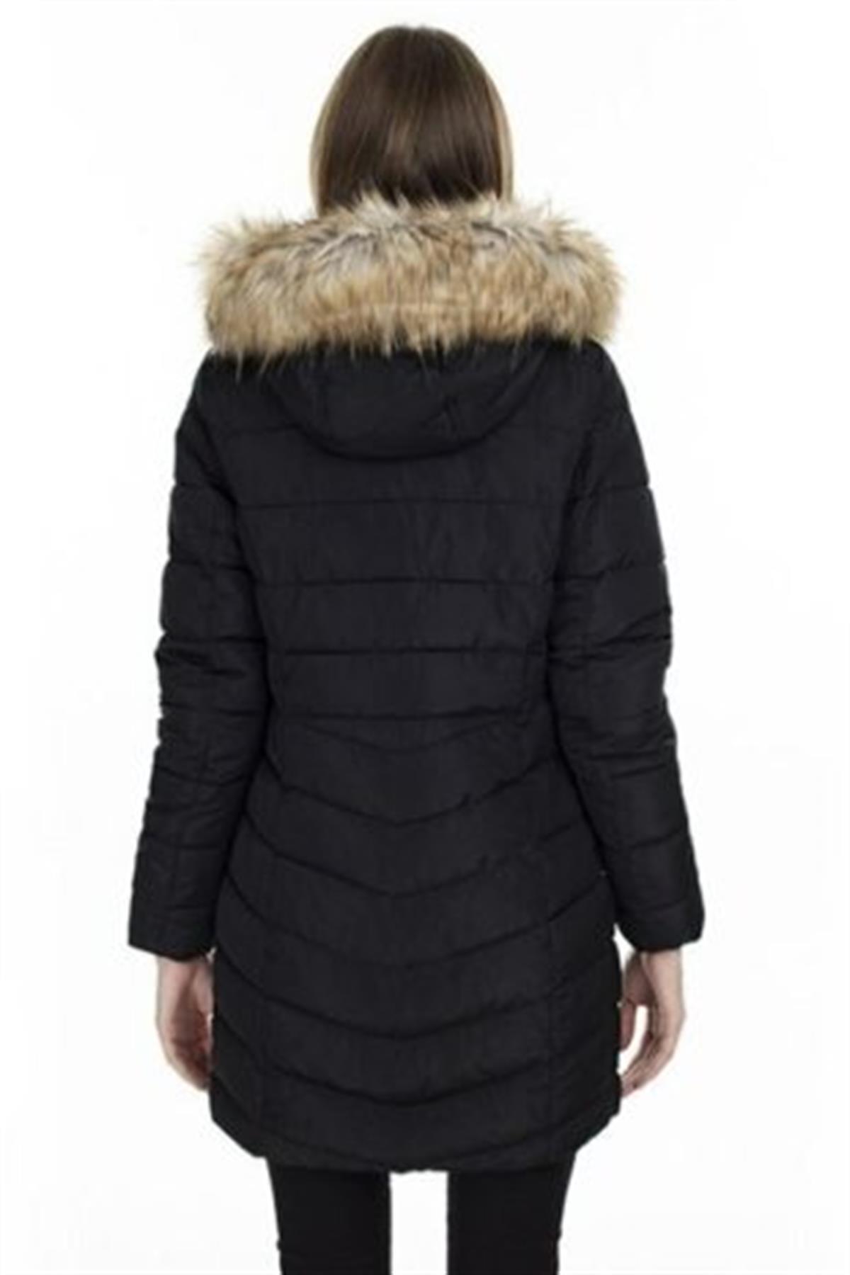 Only kadın siyah uzun mont 15183994 19KBTKS00564-JCK1550ONLY
