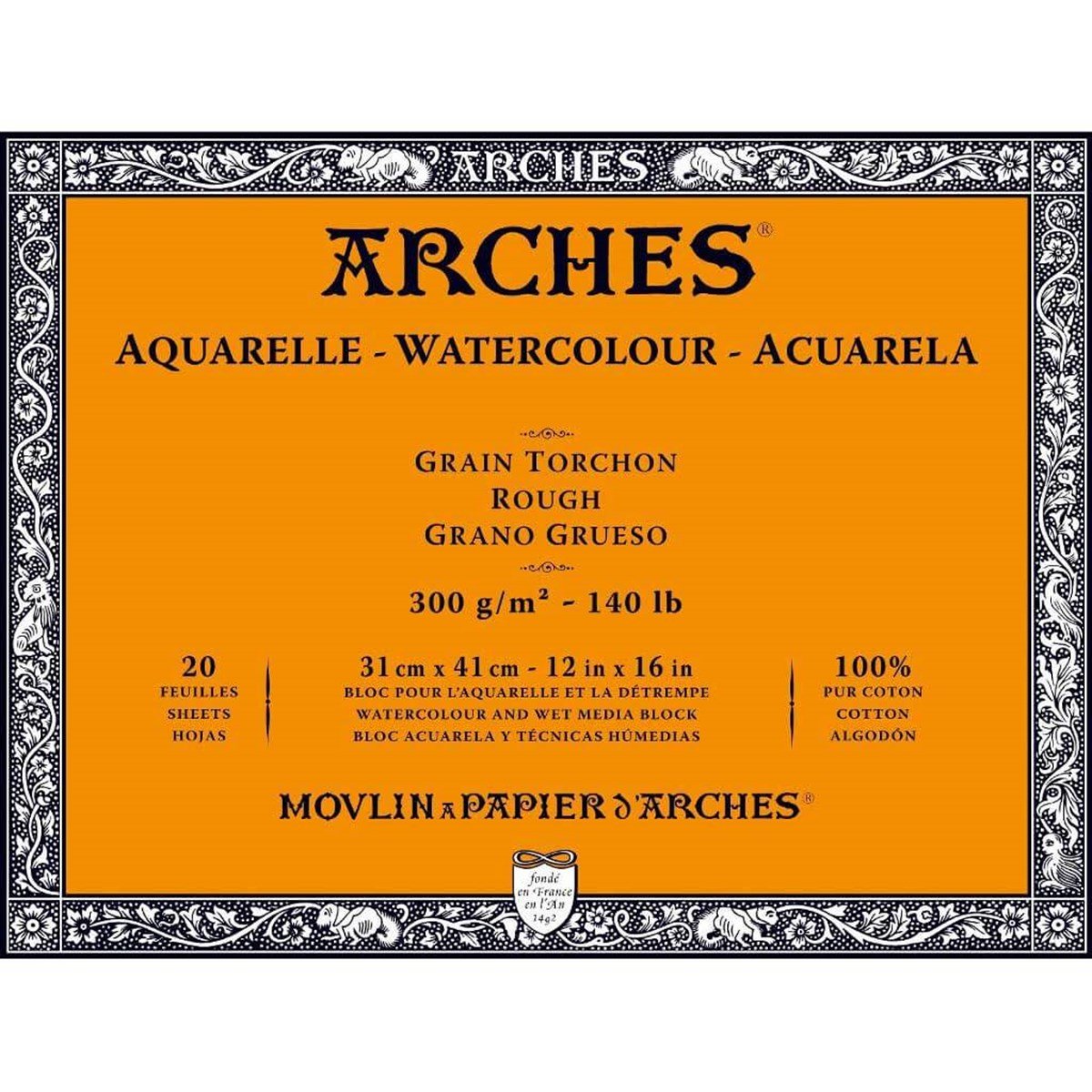 Arches Suluboya Blok - 31x41cm - 300Gr. - 20 Yaprak - Kalın DokuArches Suluboya Blok - 31x41cm - 300Gr. - 20 Yaprak - Kalın DokuSulu Boya BloklarıArches