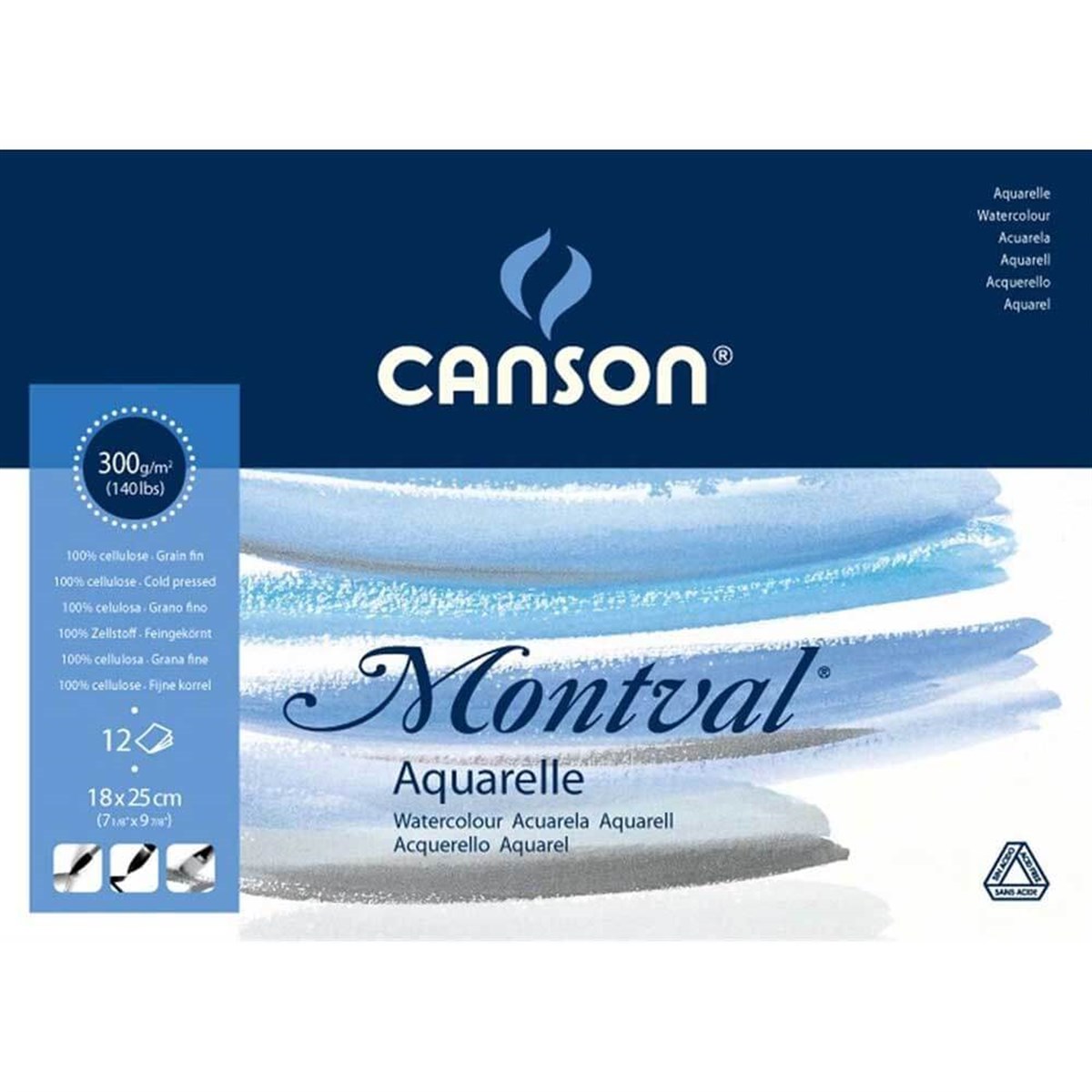 Canson Montval Suluboya Blok Grenli 300 gr 12 Sayfa 18x25 cmSulu Boya BloklarıCanson
