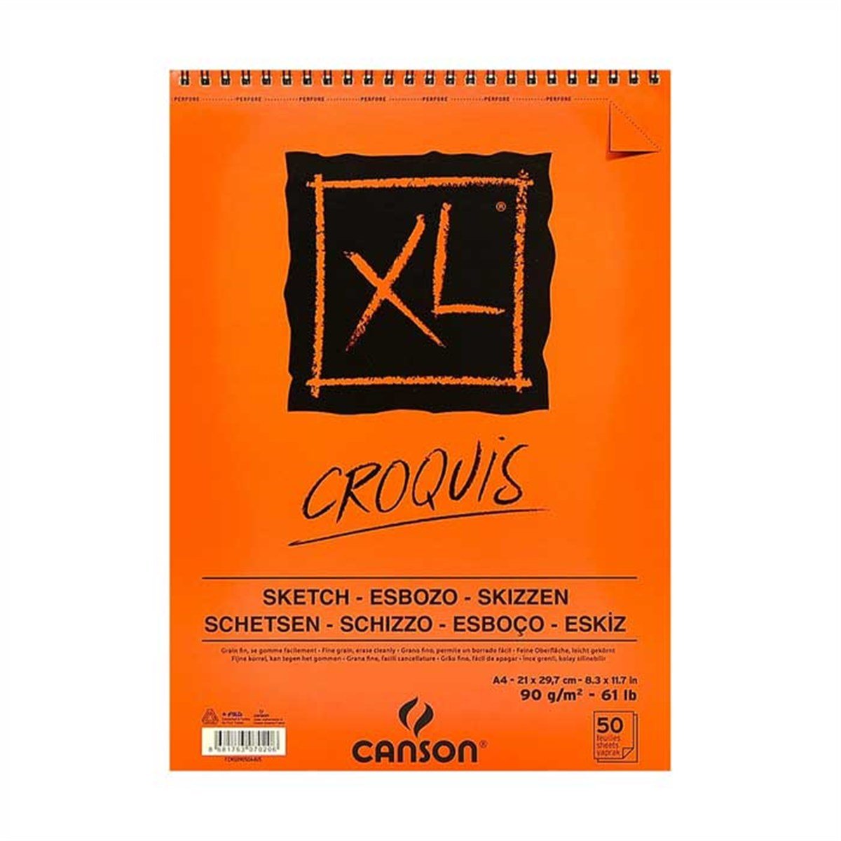 Canson XL Croquis Spiralli Eskiz Defteri A4 90gr 50 YpEskiz BloklarıCanson