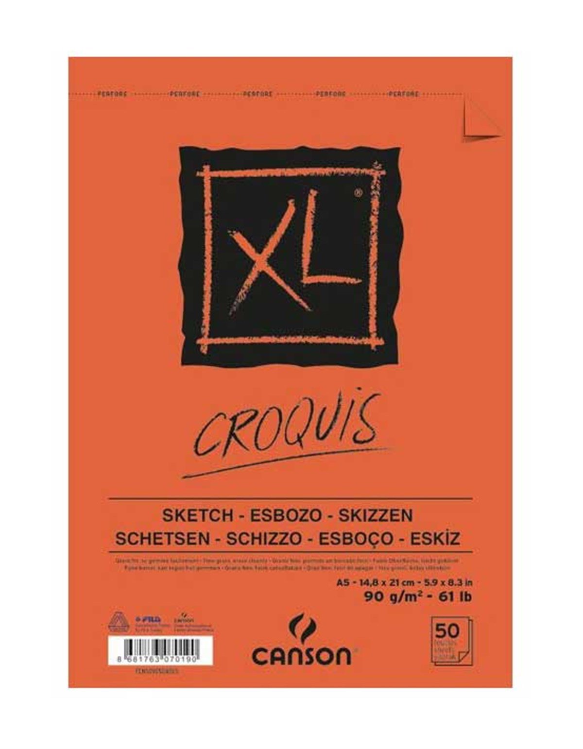 Canson XL Croquis Spiralli Eskiz Defteri A5 90gr 50 YpEskiz BloklarıCanson