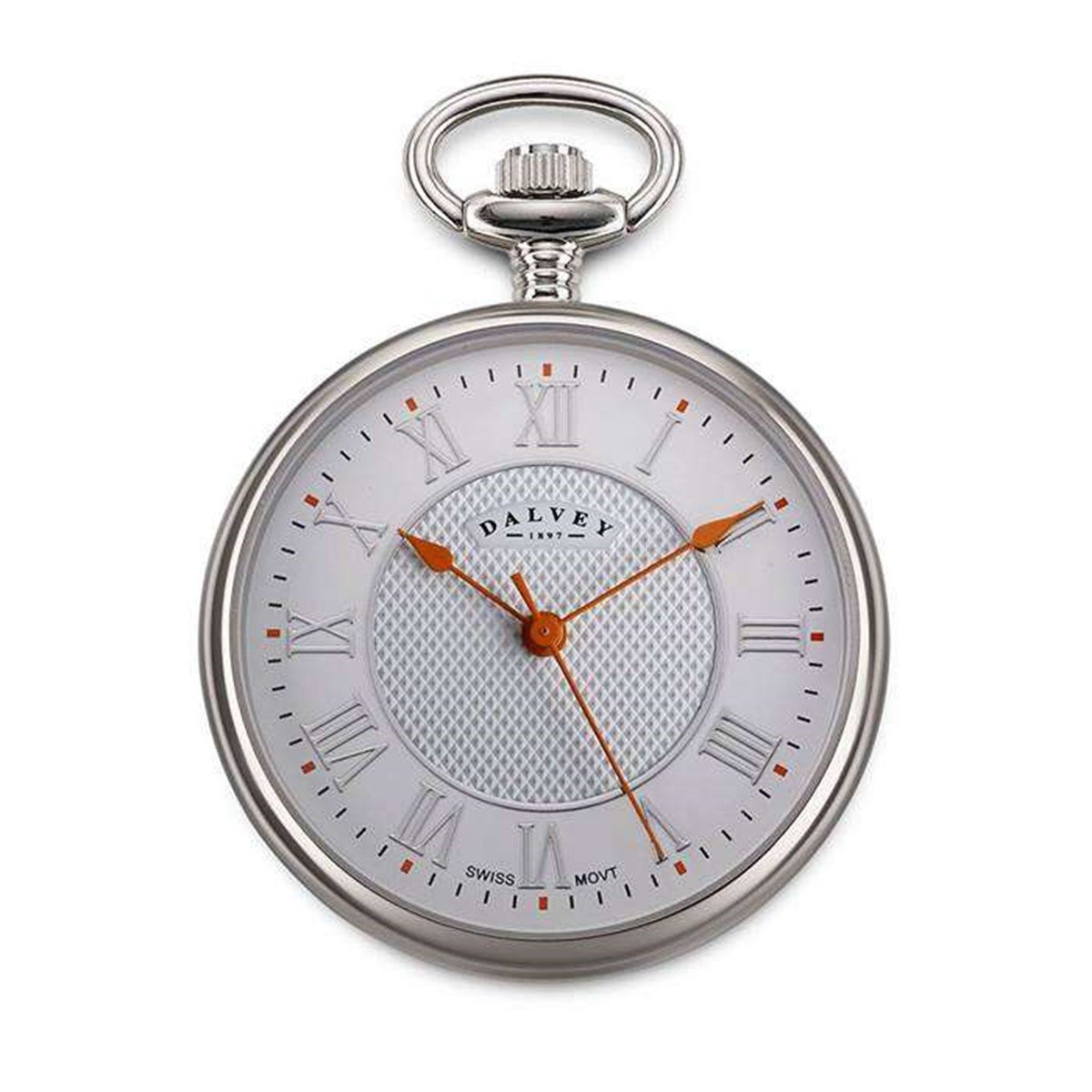 Dalvey Compact Pocket Watch White Orange
