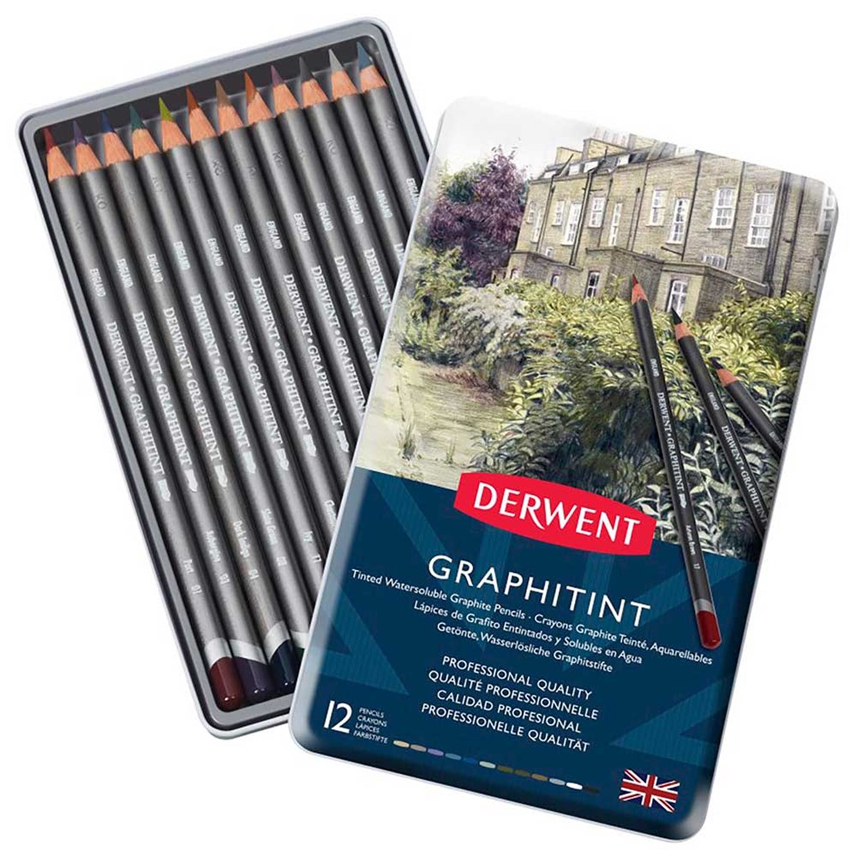 Derwent Graphitint 12'li Teneke KutuDerwent Graphitint 12'li Teneke KutuTeknik Çizim ve Grafik KalemleriDerwent