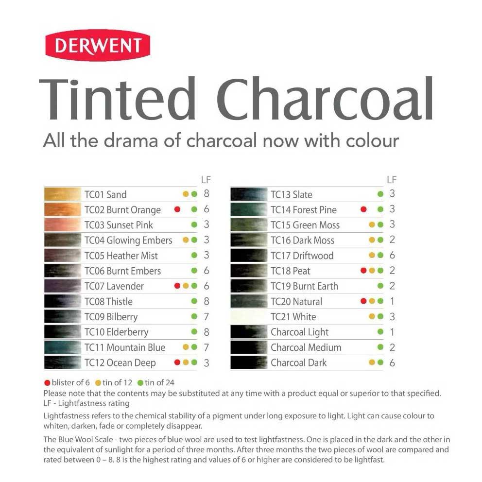 Derwent Tinted Charcoal Kömür Kalem Seti 24 Renk Metal KutuDerwent Tinted Charcoal Kömür Kalem Seti 24 Renk Metal KutuTeknik Çizim ve Grafik KalemleriDerwent