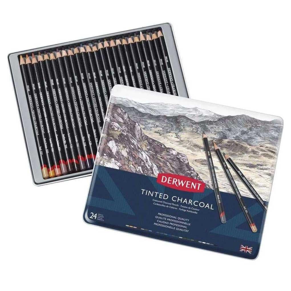 Derwent Tinted Charcoal Kömür Kalem Seti 24 Renk Metal KutuDerwent Tinted Charcoal Kömür Kalem Seti 24 Renk Metal KutuTeknik Çizim ve Grafik KalemleriDerwent