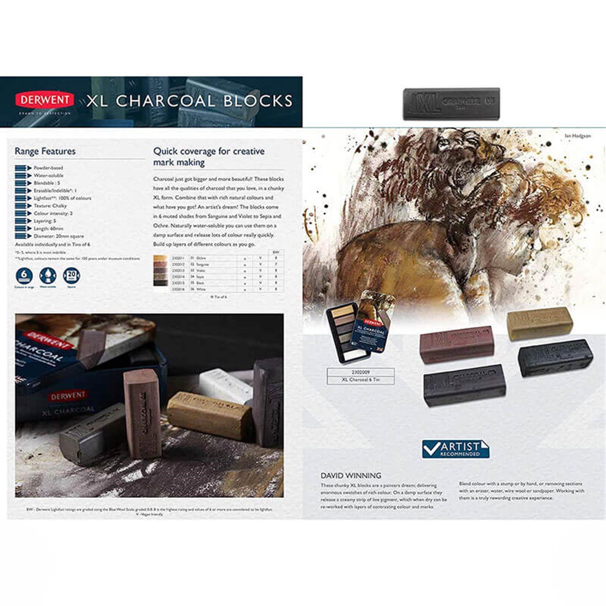 Derwent XL Charcoal 6'lı Teneke KutuDerwent XL Charcoal 6'lı Teneke KutuFüzenDerwent