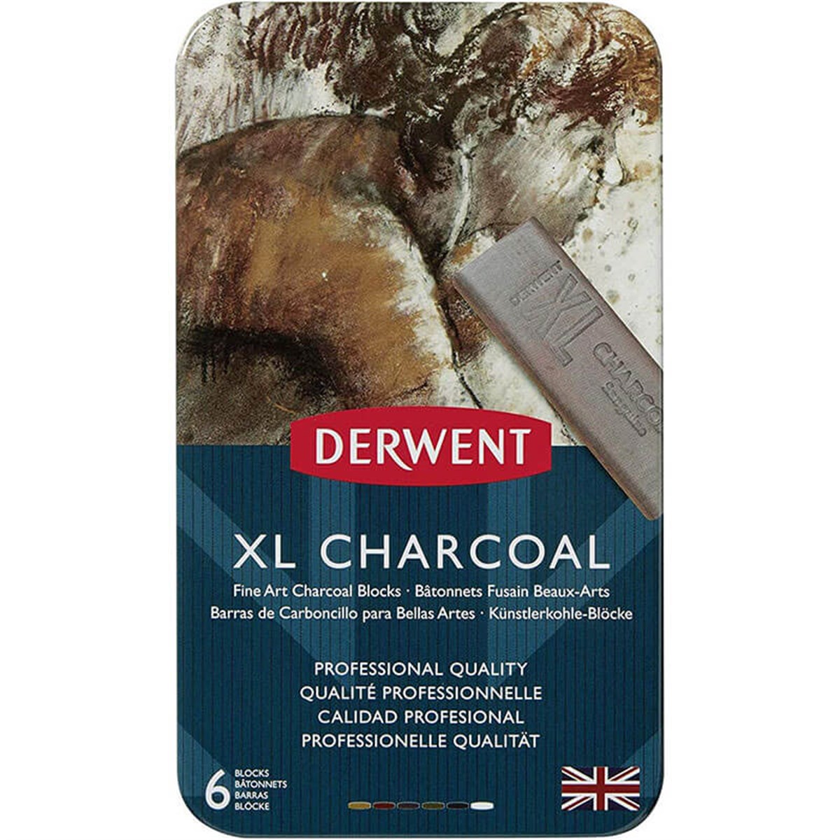 Derwent XL Charcoal 6'lı Teneke KutuDerwent XL Charcoal 6'lı Teneke KutuFüzenDerwent