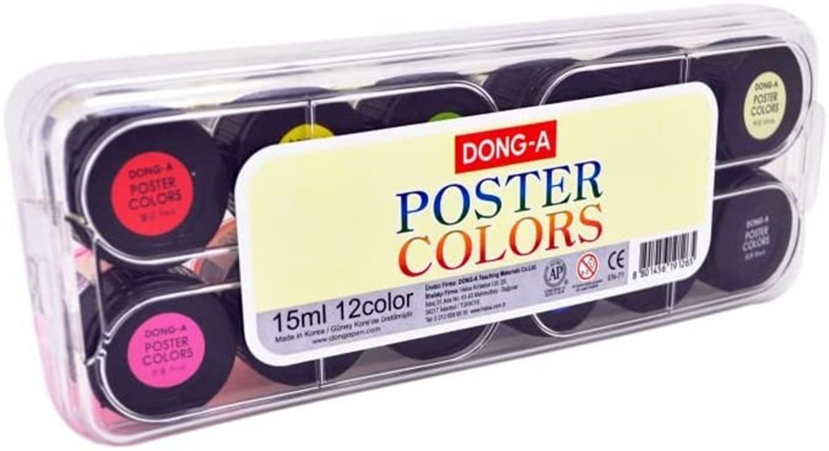 Dong-A Poster Colors Guaj Boya 15 ml 12 RenkDong-A Poster Colors Guaj Boya 15 ml 12 RenkGuaj BoyaDONG-A