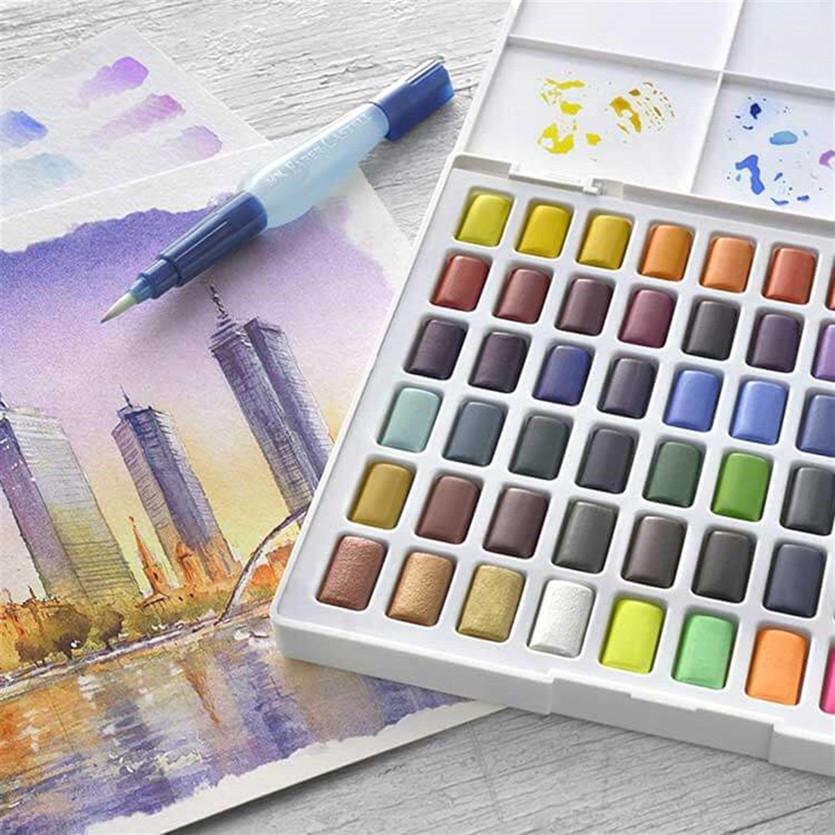 Faber Castell 24 Renk Tablet Sulu Boya + Fırça HediyeliSulu BoyalarFaber Castell