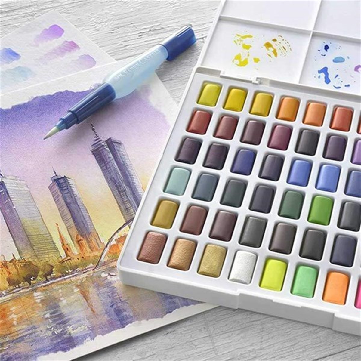 Faber Castell 24 Renk Tablet Sulu Boya + Fırça HediyeliSulu BoyalarFaber Castell