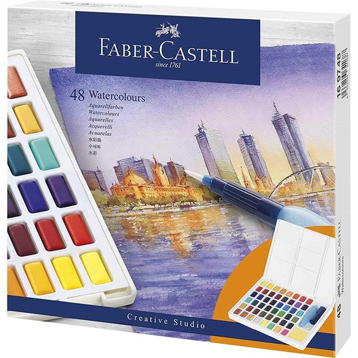 Faber Castell 48 Renk Tablet Sulu Boya + Fırça HediyeliSulu BoyalarFaber Castell