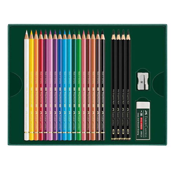 Faber Castell Polychromos & Pitt Graphite Matt Parlak ve Canlı Renkler 23'lü Kuru Boya Kalem Hediye SetiFaber Castell Polychromos & Pitt Graphite Matt Parlak ve Canlı Renkler 23'lü Kuru Boya Kalem Hediye SetiKuru Boya SetleriFaber-Castell