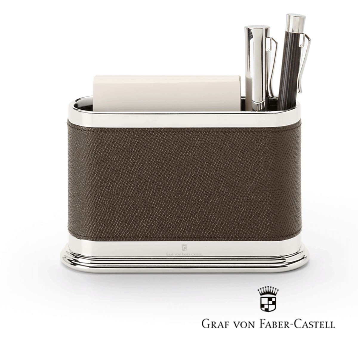 Graf von Faber Castell Oval Deri Kalemlik Koyu Kahverengi