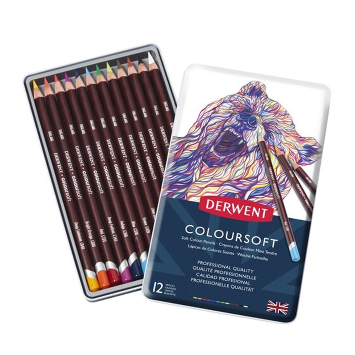 Derwent0701026Derwent Coloursoft Kuru Boya Kalemi 12 Renk